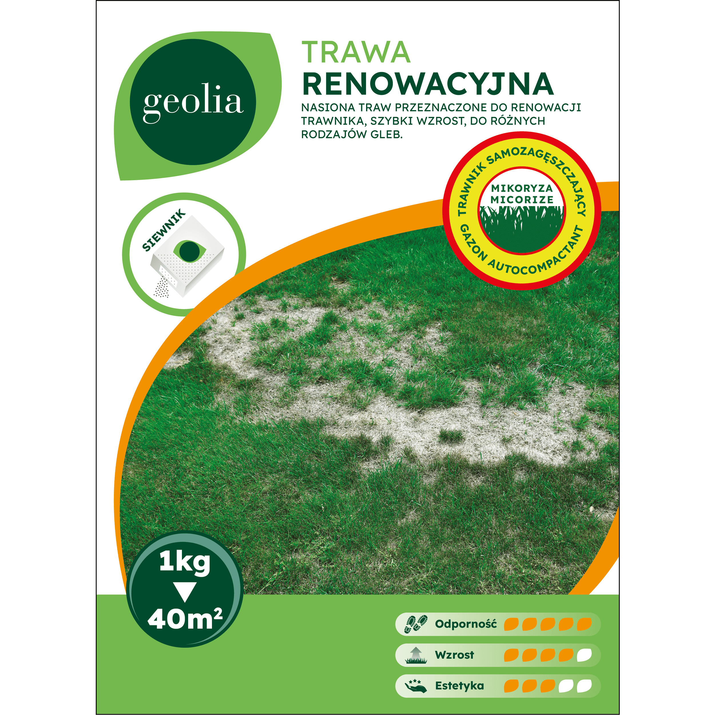 Nasiona trawy renowacyjnej + mikoryza 1kg Geolia - 3