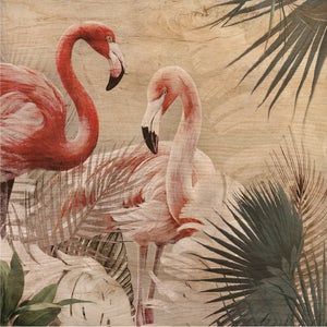 Quadro Moderno Con Pappagalli Tropicali, Stampa Su Pannello In Legno 72x48 Cm, Made In Italy - 2