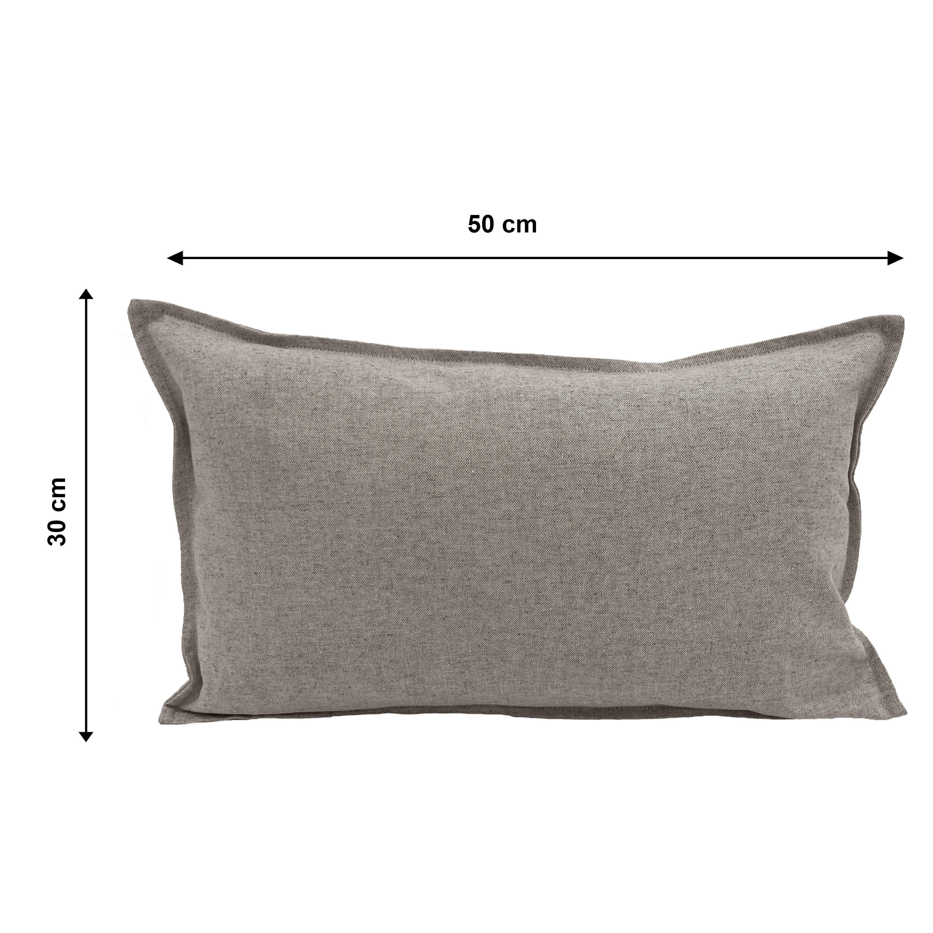Cojín decorativo rectangular exterior e interior Puncak liso lino algodón taupe doble cara 30x50cm - 2