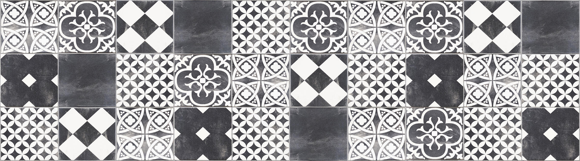 Passatoia Ardesia cement mosaico antiscivolo in pvc bianco e grigio, L 180 x L 50 cm - 2