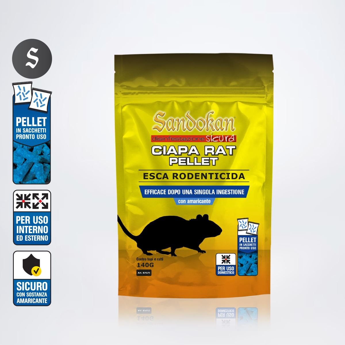 Topicida SANDOKAN SANDOKAN CIAPARAT Pellet 140 gr - 3