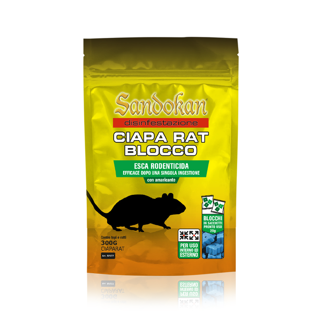 Esca per ratto e topo SANDOKAN Ciapa Rat Blocco 300gr 300 g