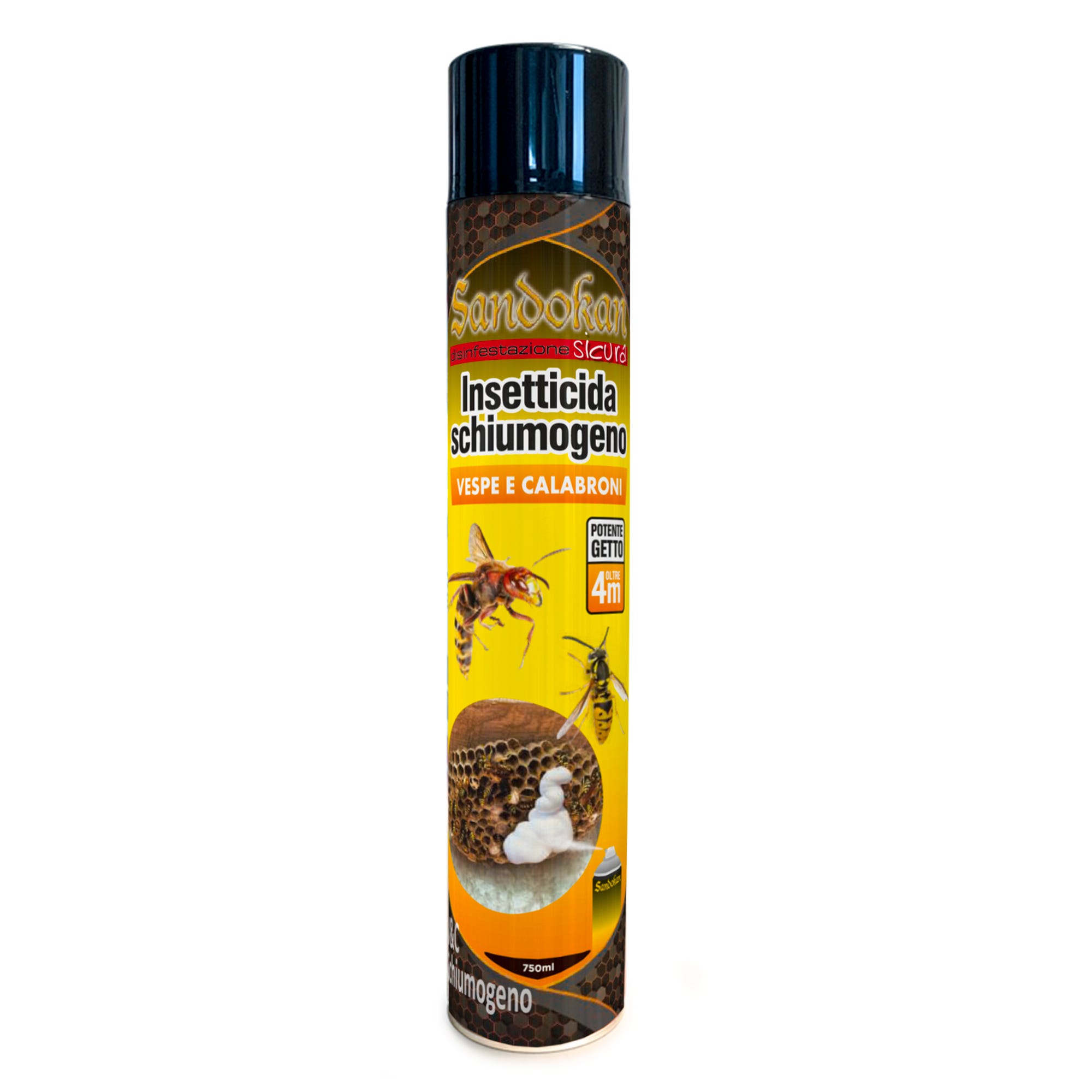 Insetticida schiuma per calabroni e vespa SANDOKAN 750 ml GETTO FINO A 4 METRI | Leroy Merlin Insetticida schiuma per calabroni e vespa SANDOKAN 750 ml GETTO FINO A 4 METRI | Leroy Merlin