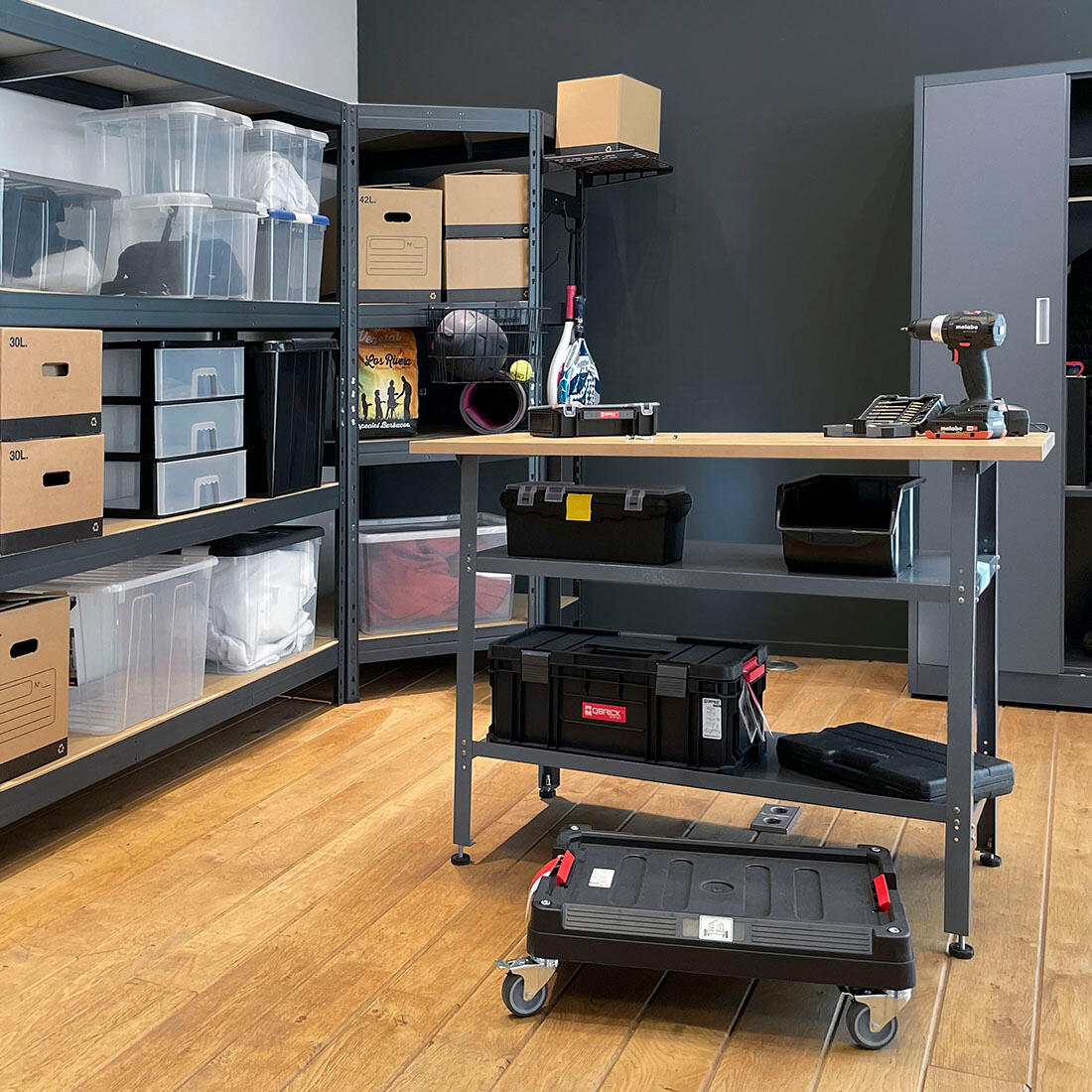 Mesa de carpinteiro 120x60x85 cm 70 kg preto Ar Shelving - 11