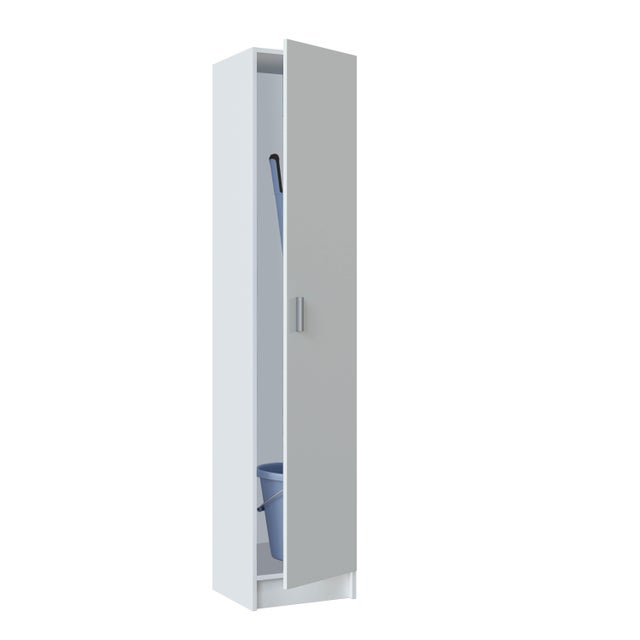 Armario despensero blanco de 180x37x37 cm con 1 puerta