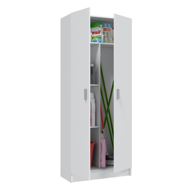 Armario escobero multiusos 180x73x37 cm con 2 puertas