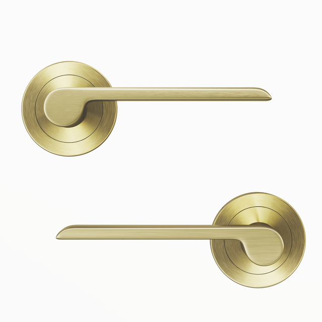 Puxador de porta roseta alumínio dourado escovado mate Inspire Birdie