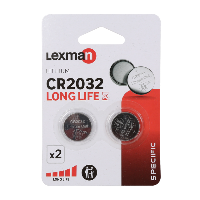 2 pilas de litio LEXMAN CR2032
