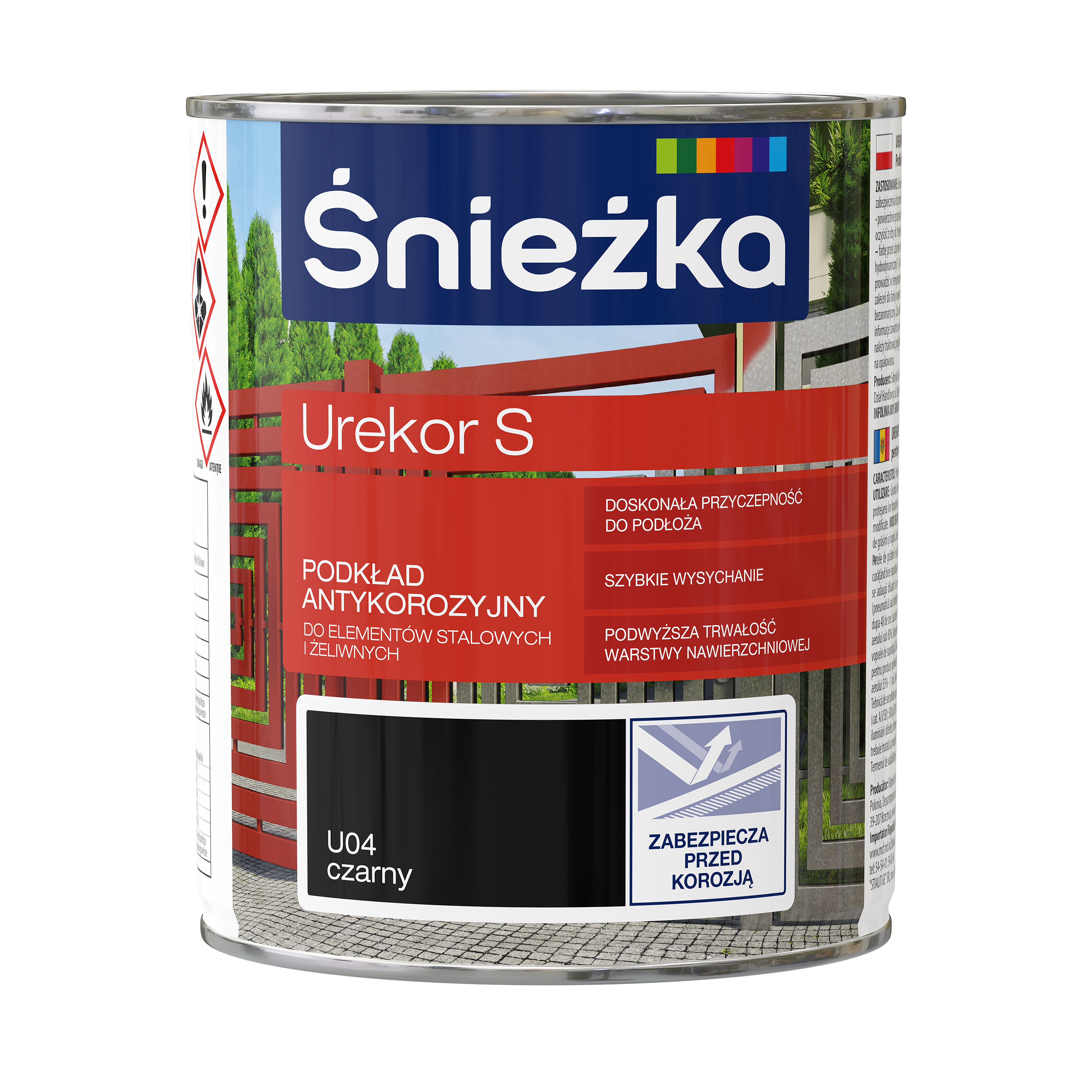 Podkład antykorozyjny Urekor S Czarny 0.8 l Śnieżka
