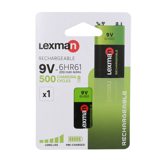 Akumulator L2 6HR61 9V 1 szt. LEXMAN