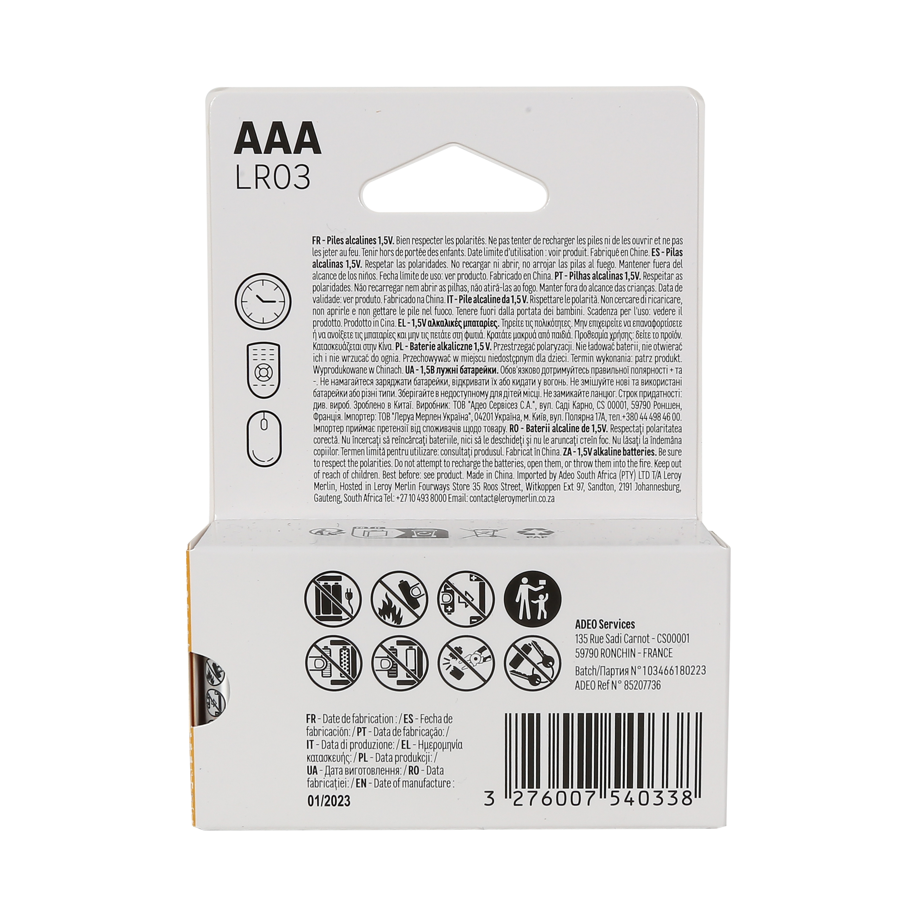 16 Pilhas LR03 AAA alcalina Lexman - 2