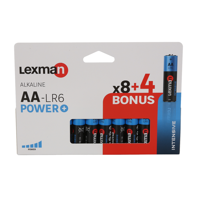 8+4 Pilhas alcalina LR06 AA Lexman Premium