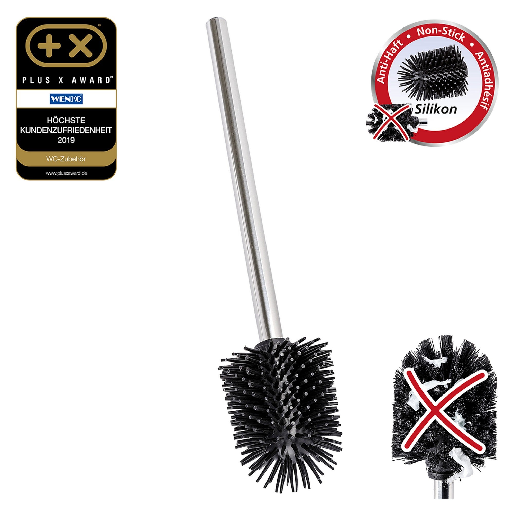 Repuesto escobilla de silicona negro con mango acero inox - 4