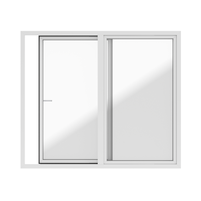 Okno PCV 2-szybowe tarasowe PSK+FIX białe 2700x2300 mm przesuwne w lewo