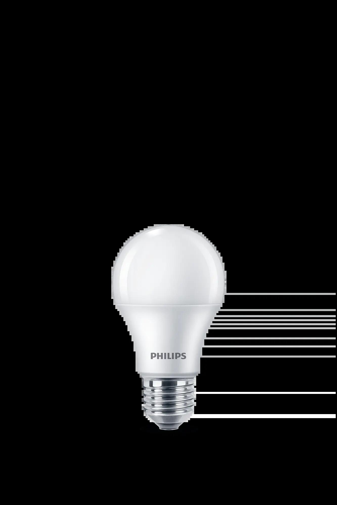 Set da 4 lampadine LED75CWSMDISX4P LED, E27 goccia, opaco, 10W = 1055 LM (equiv 75 W) classe energetica A, 200°, PHILIPS - 5