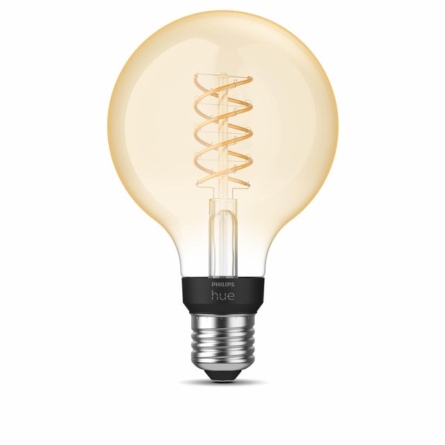 Bombilla Inteligente LED E27 forma globo 550 lúmenes 7W color de la luz blanco cálido 2100K clase energética G