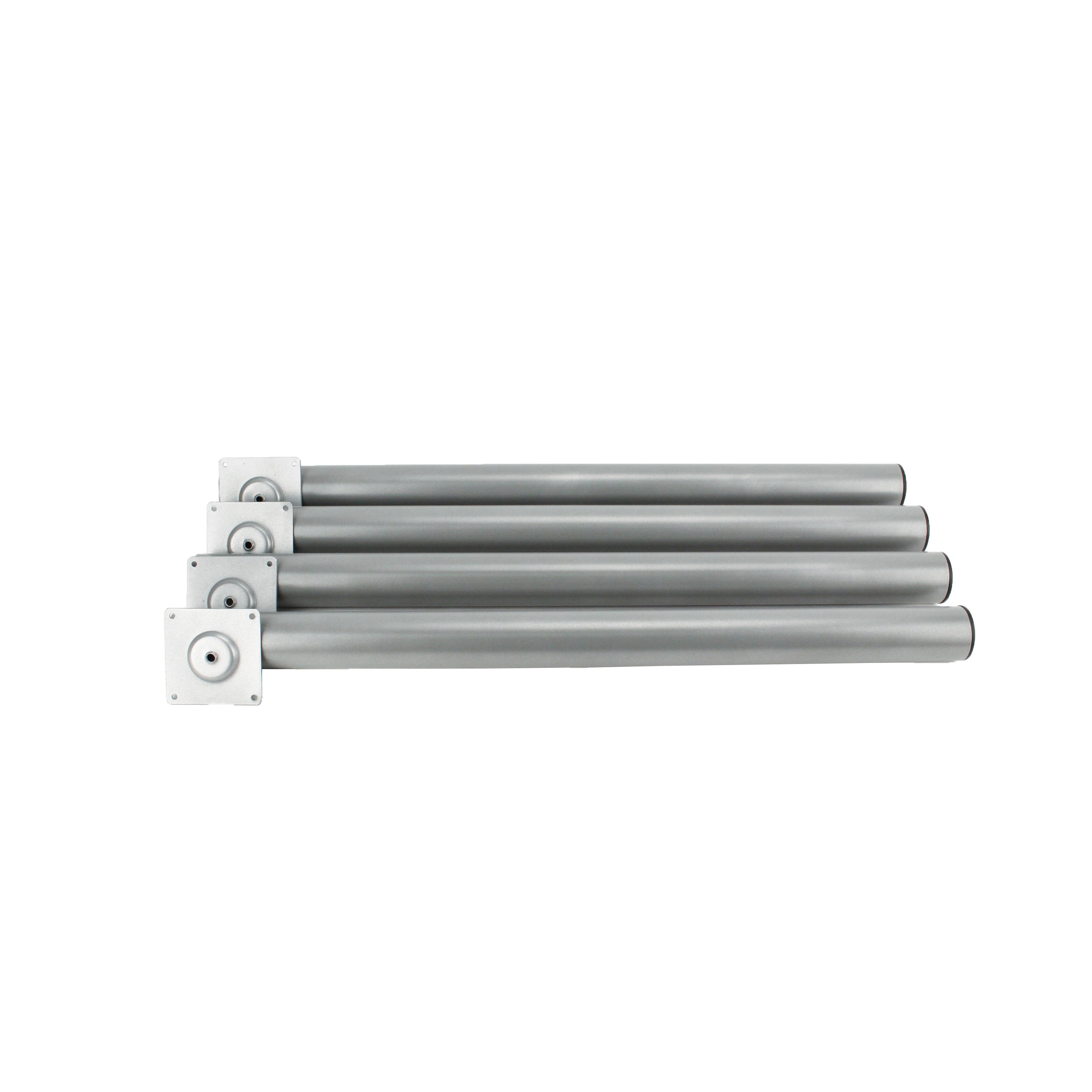 4 pieds de table cylindriques gris, diamètre 5 cm x hauteur 71 cm - 4