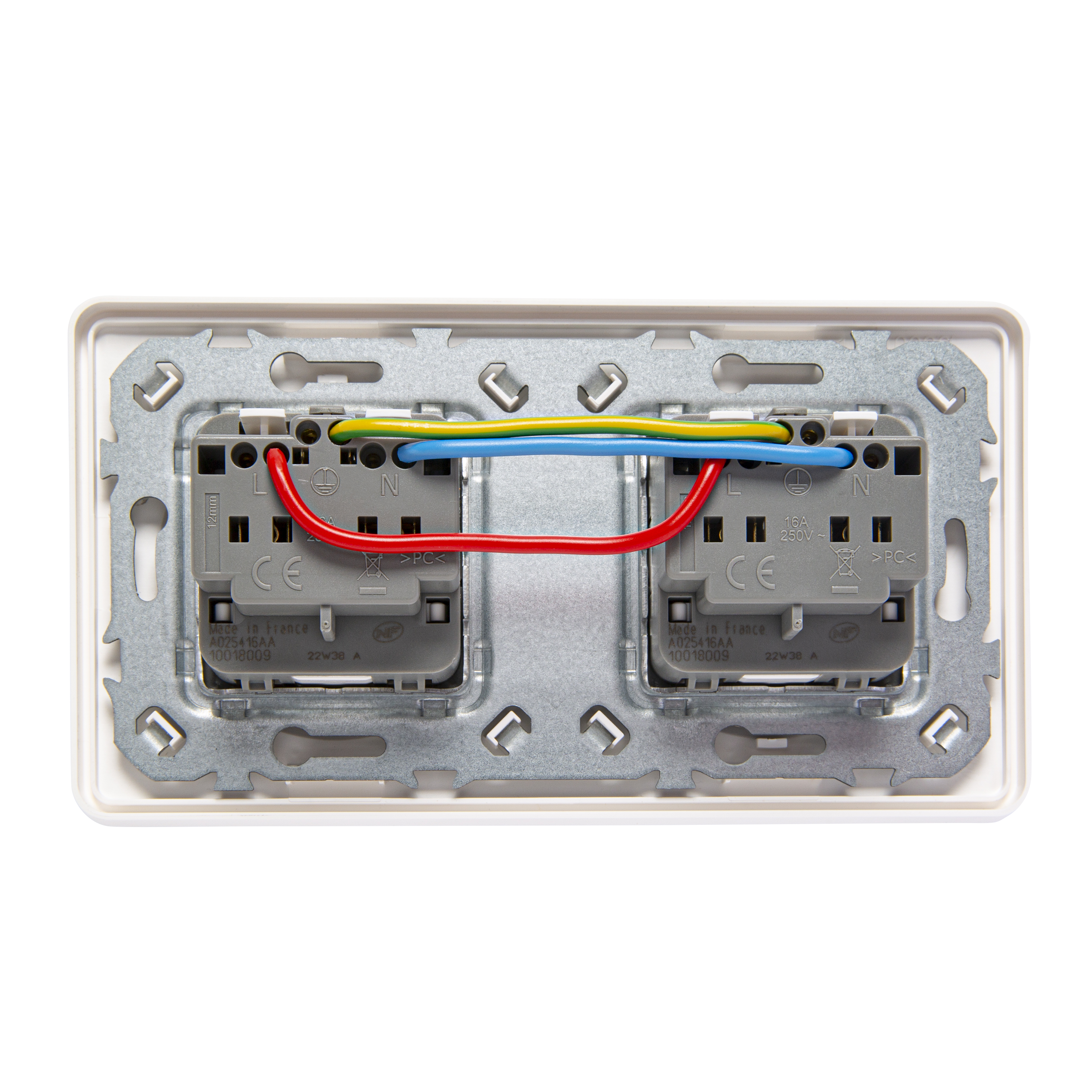 Bloc 2 prises affleurante, complet Lumia, LEXMAN, blanc - 3