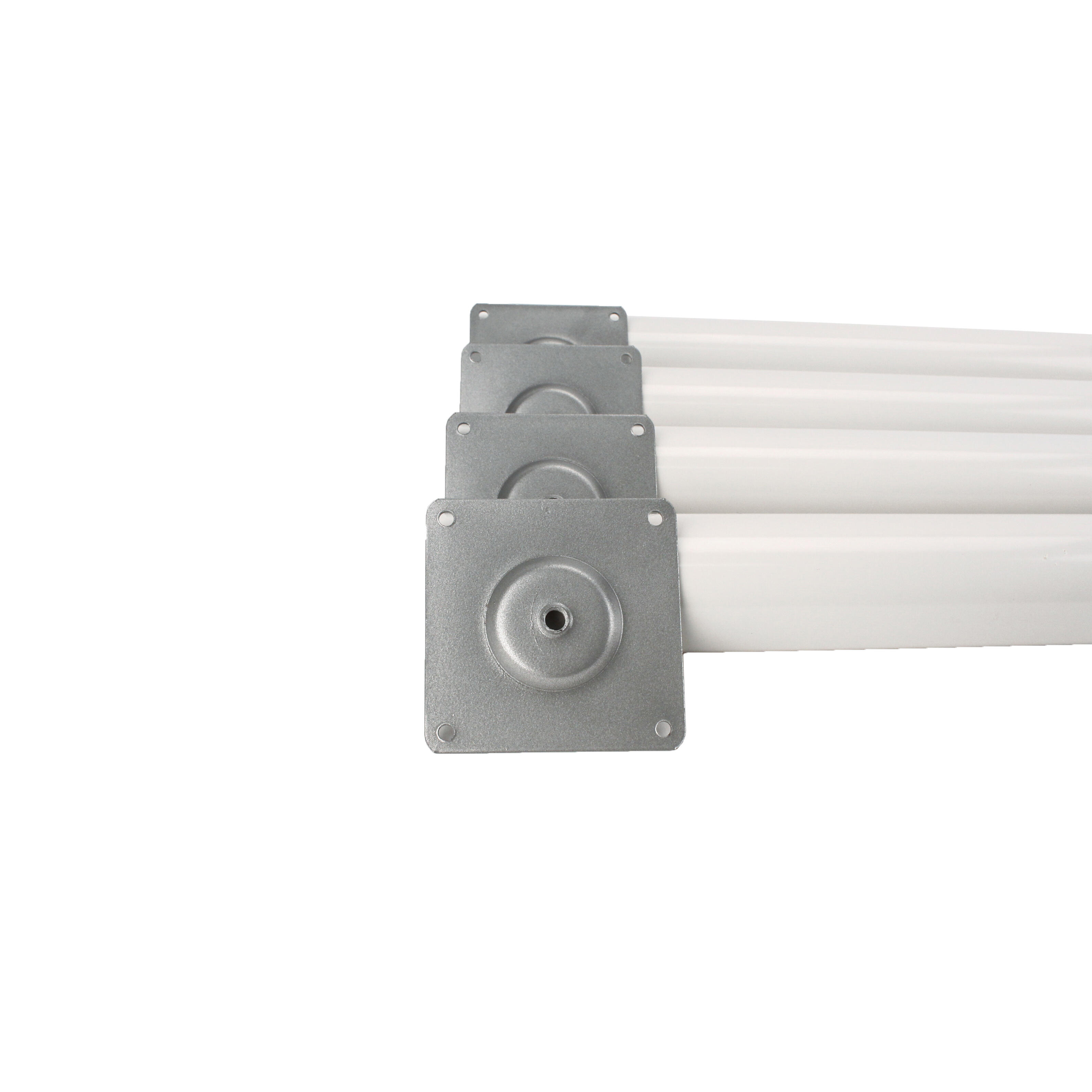 4 pieds de table cylindriques blanc, diamètre 5 cm x hauteur 71 cm - 7