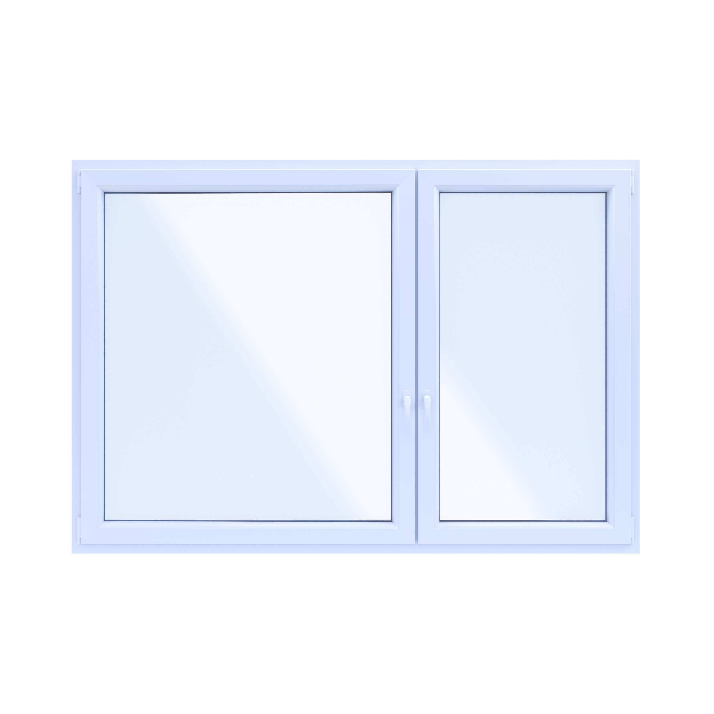 Okno PCV 2-szybowe fasadowe O38 białe 2065x1435 mm otwierane do wewnątrz prawe Witraż