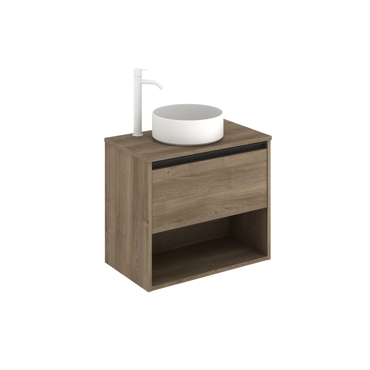 Mueble de baño con lavabo  Klein roble oscuro mate 60x35 cm - 2
