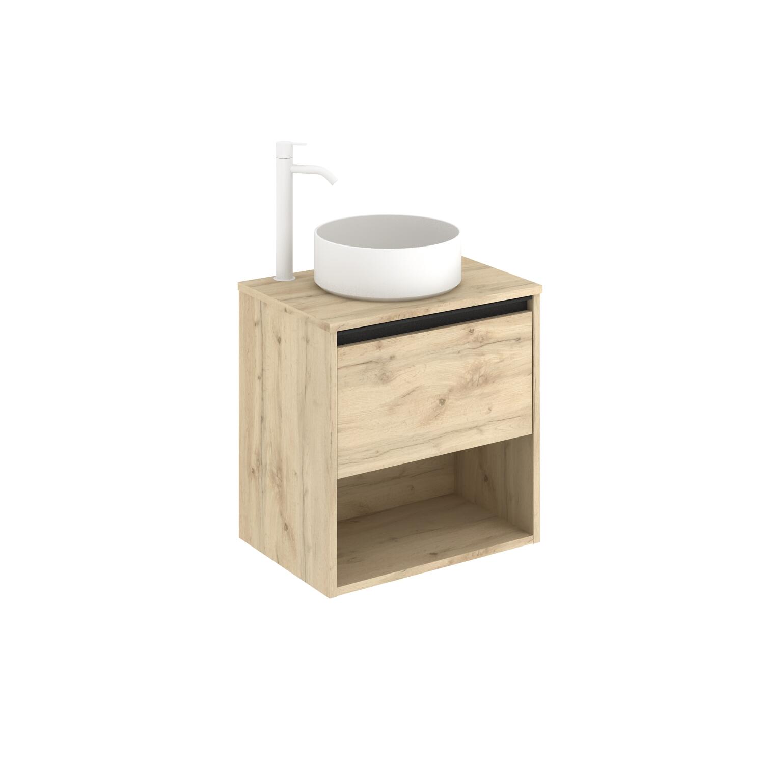 Mueble de baño con lavabo  Klein roble claro mate 50x35 cm - 2