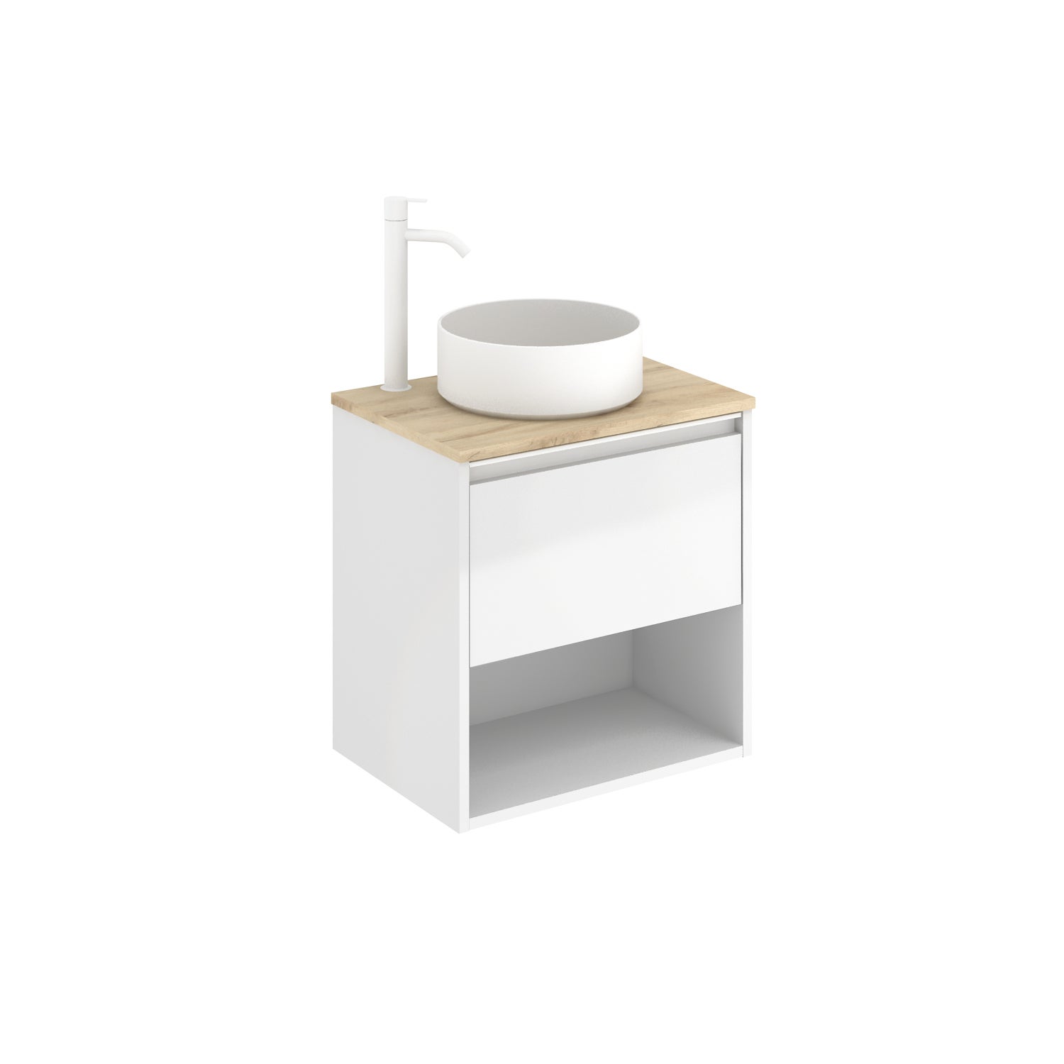 Mueble de baño con lavabo  Klein blanco brillante 50x35 cm - 2