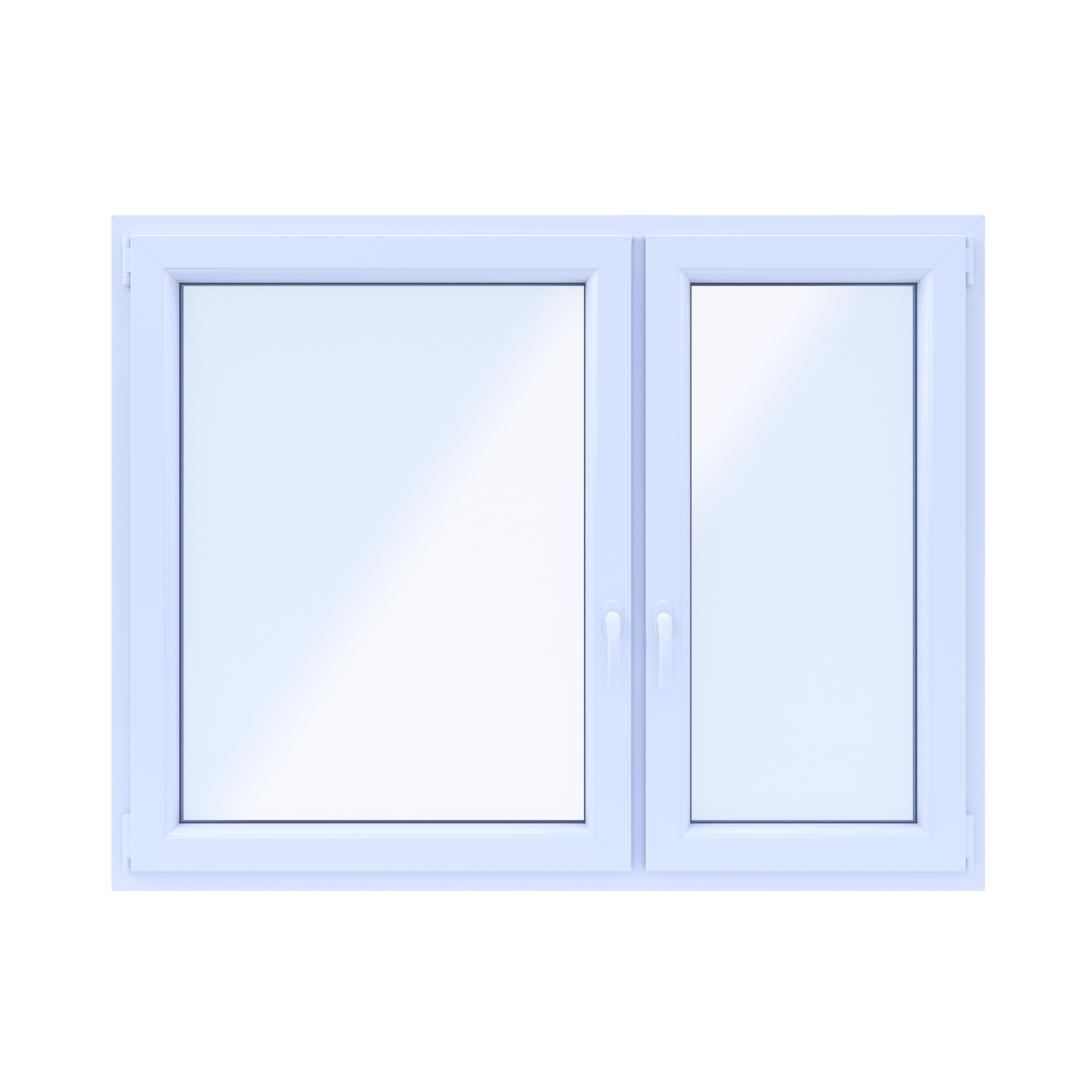 Okno PCV 2-szybowe fasadowe O18 białe 1465x1135 mm otwierane do wewnątrz prawe Witraż
