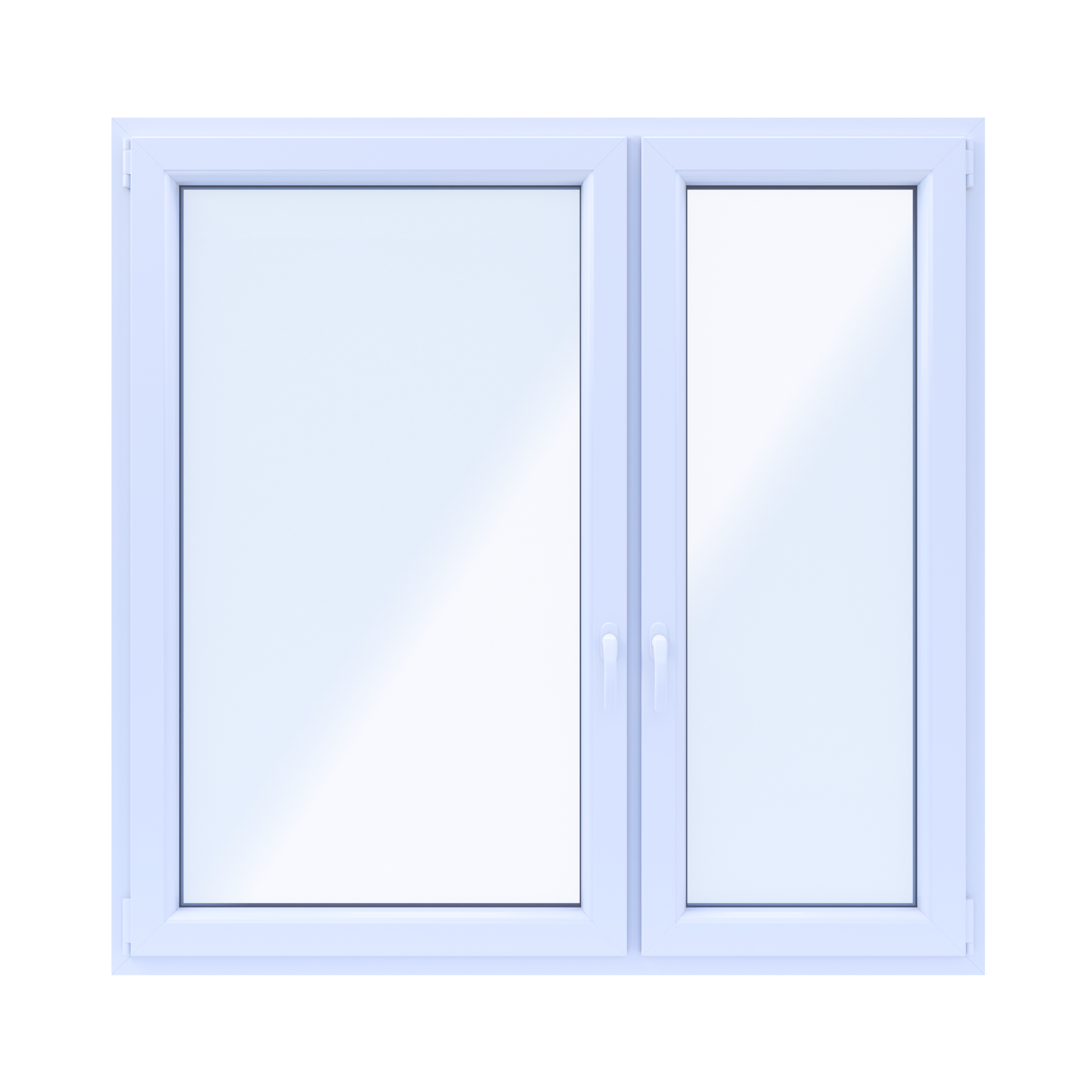 Okno PCV 2-szybowe fasadowe O34 białe 1465x1435 mm otwierane do wewnątrz prawe Witraż