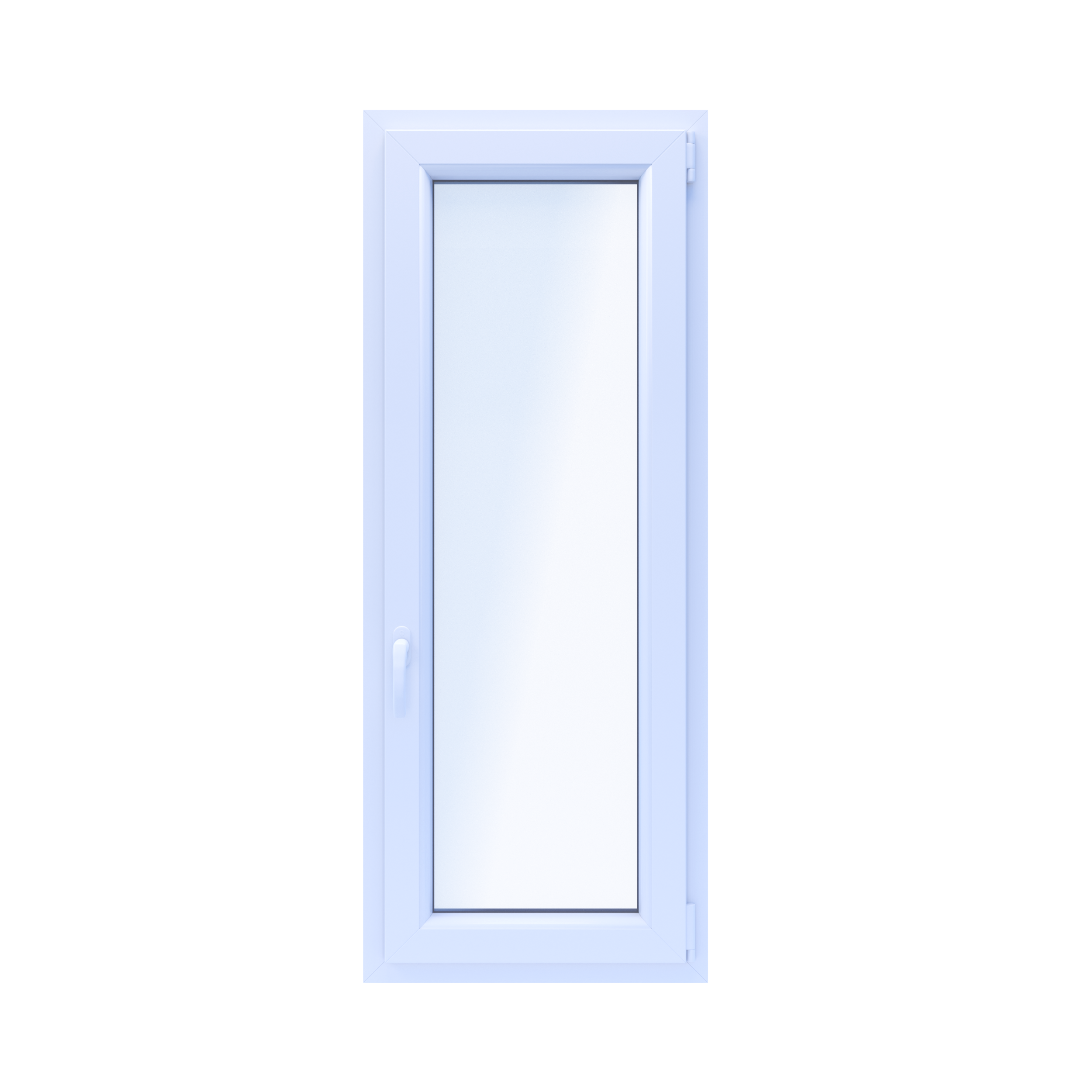 Okno PCV 2-szybowe fasadowe O26 białe 565x1435 mm otwierane do wewnątrz prawe Witraż
