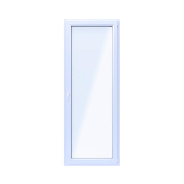 Okno PCV 2-szybowe balkonowe OB7 białe 865x2295 mm otwierane do wewnątrz prawe Witraż