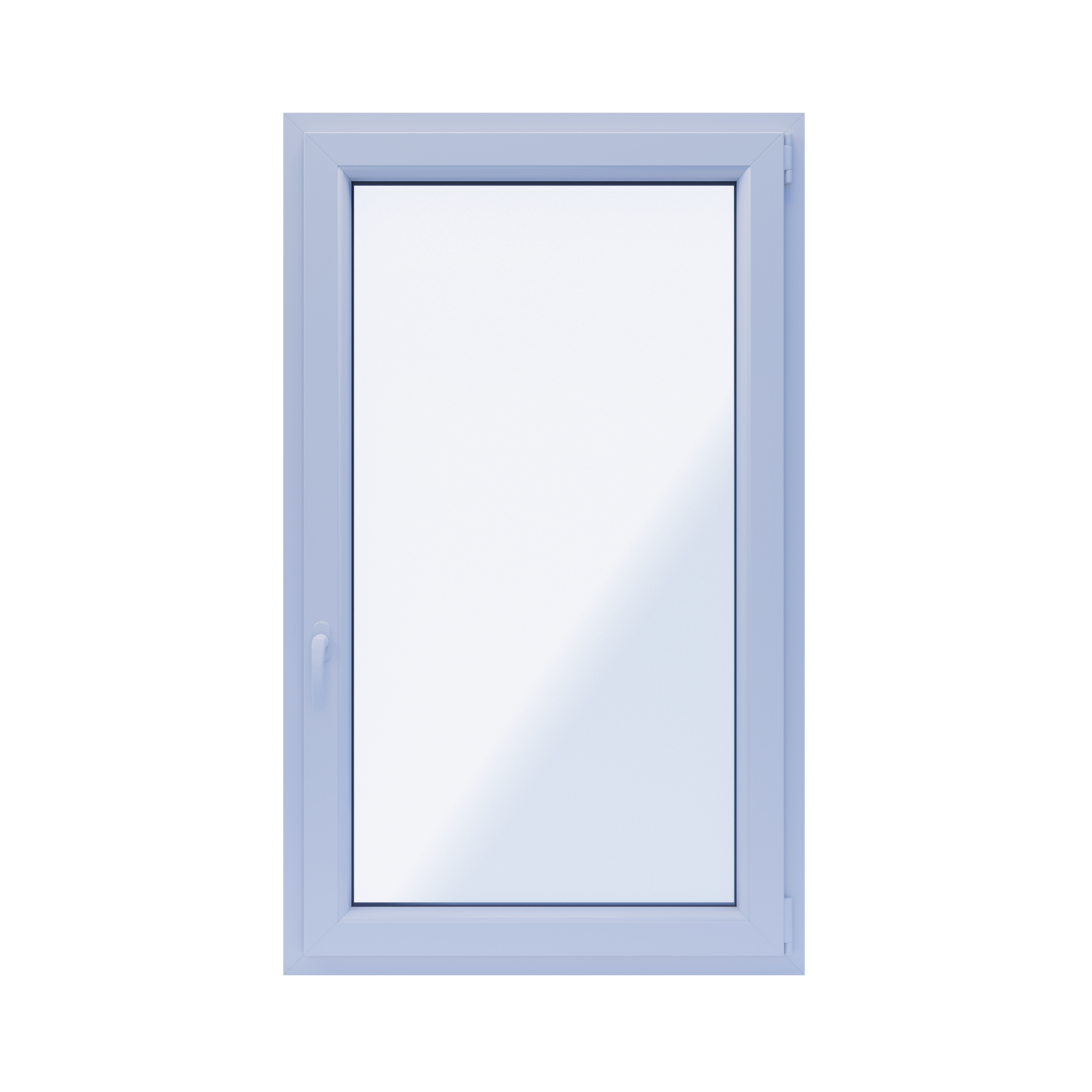 Okno PCV 2-szybowe fasadowe O30 białe 865x1435 mm otwierane do wewnątrz prawe Witraż