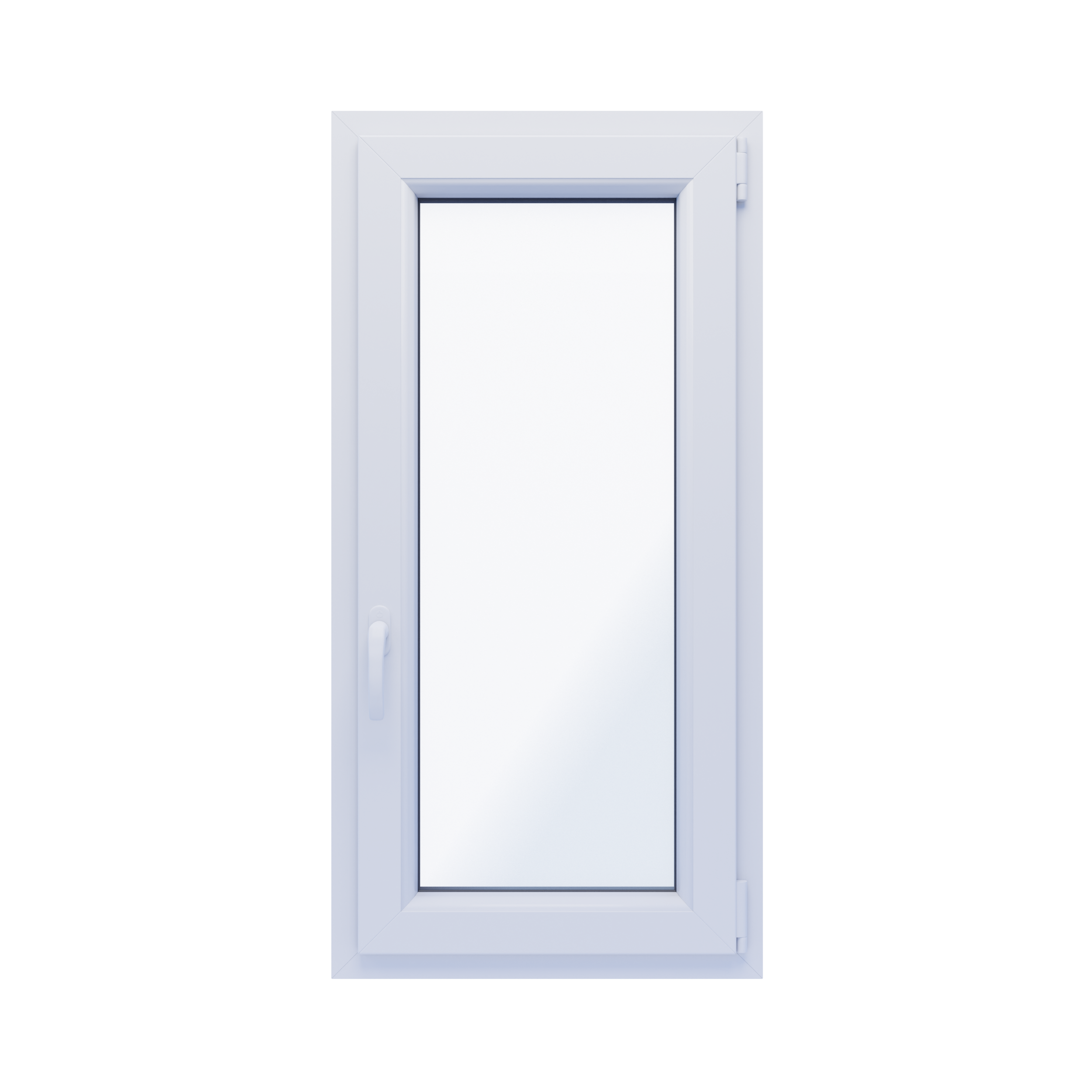 Okno PCV 2-szybowe fasadowe O10 białe 565x1135 mm otwierane do wewnątrz prawe Witraż