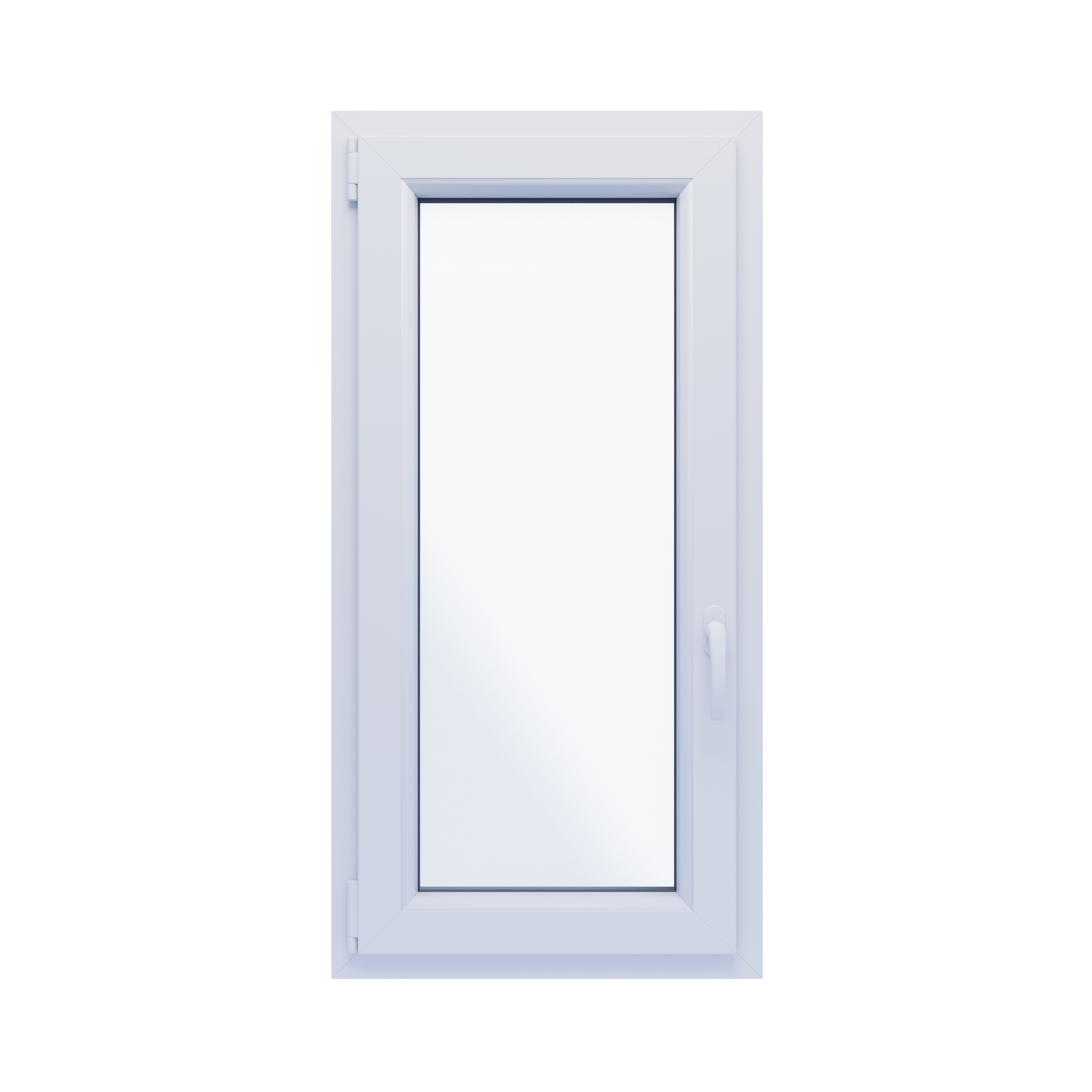 Okno PCV 2-szybowe fasadowe 011 białe 565x1135 mm otwierane do wewnątrz lewe