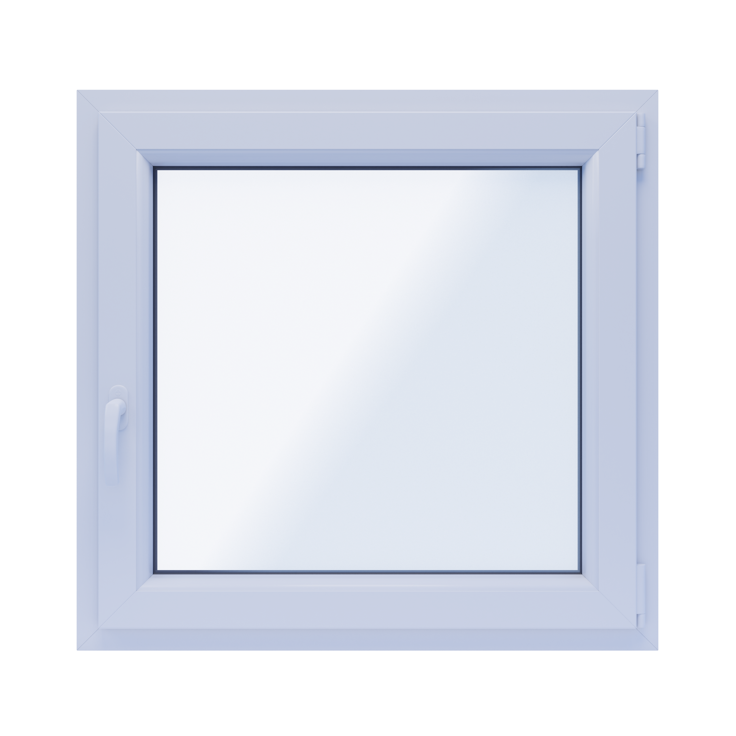 Okno PCV 2-szybowe fasadowe O5 białe 865x835 mm otwierane do wewnątrz prawe Witraż