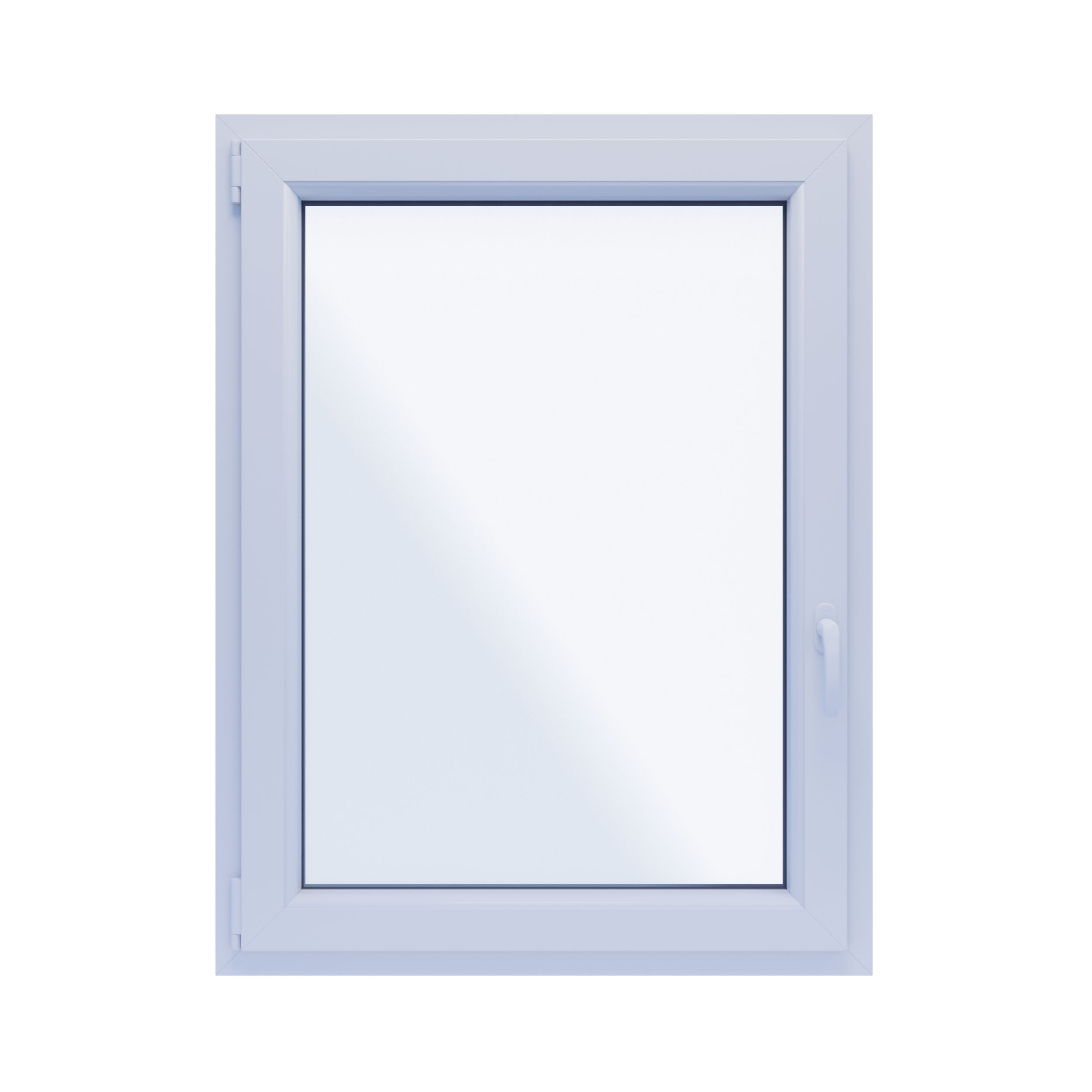 Okno PCV 2-szybowe fasadowe O15 białe 865x1135 mm otwierane do wewnątrz lewe Witraż