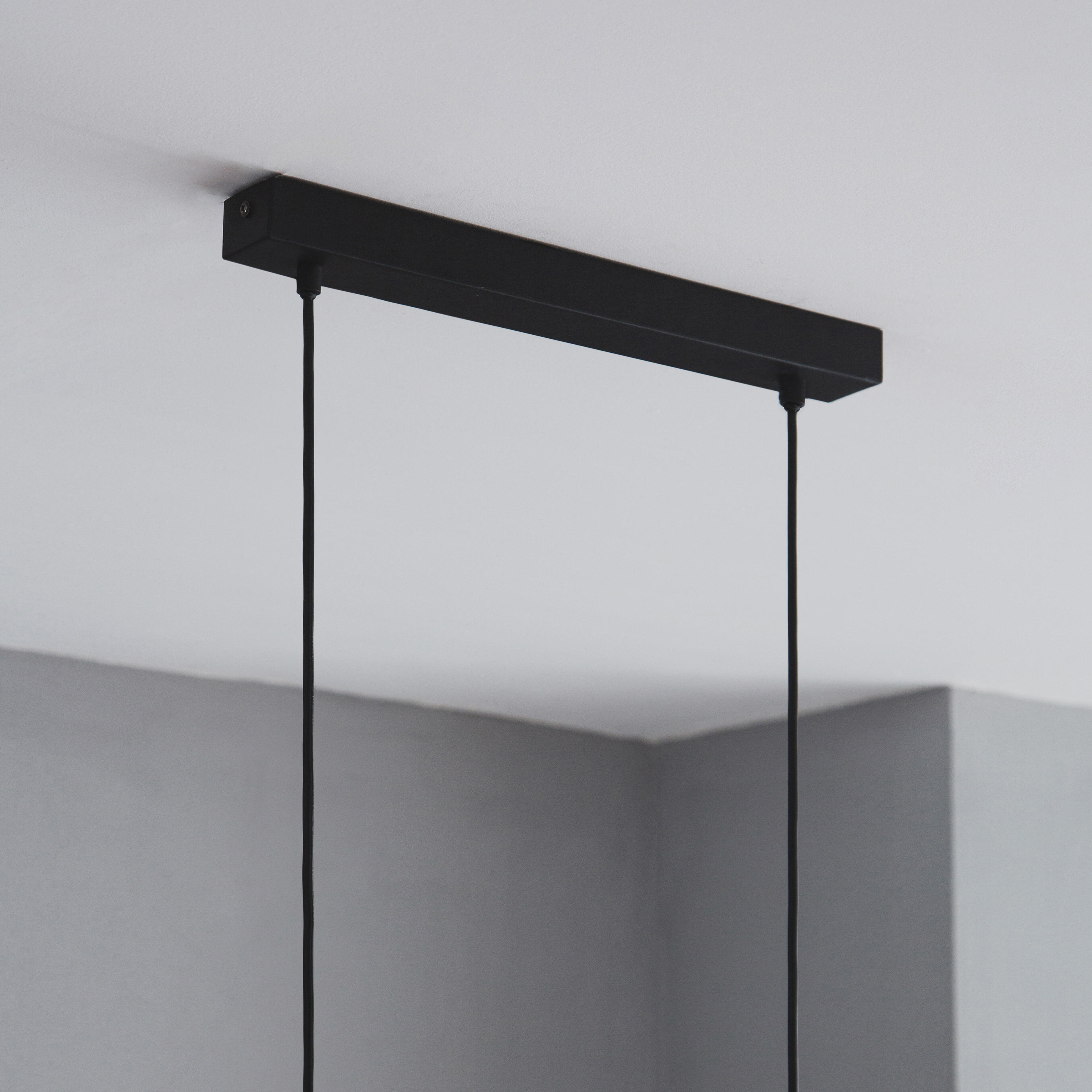 Candeeiro de teto suspenso INSPIRE TABODI E27 3 LUZES METAL/MADEIRA PRETO - 43