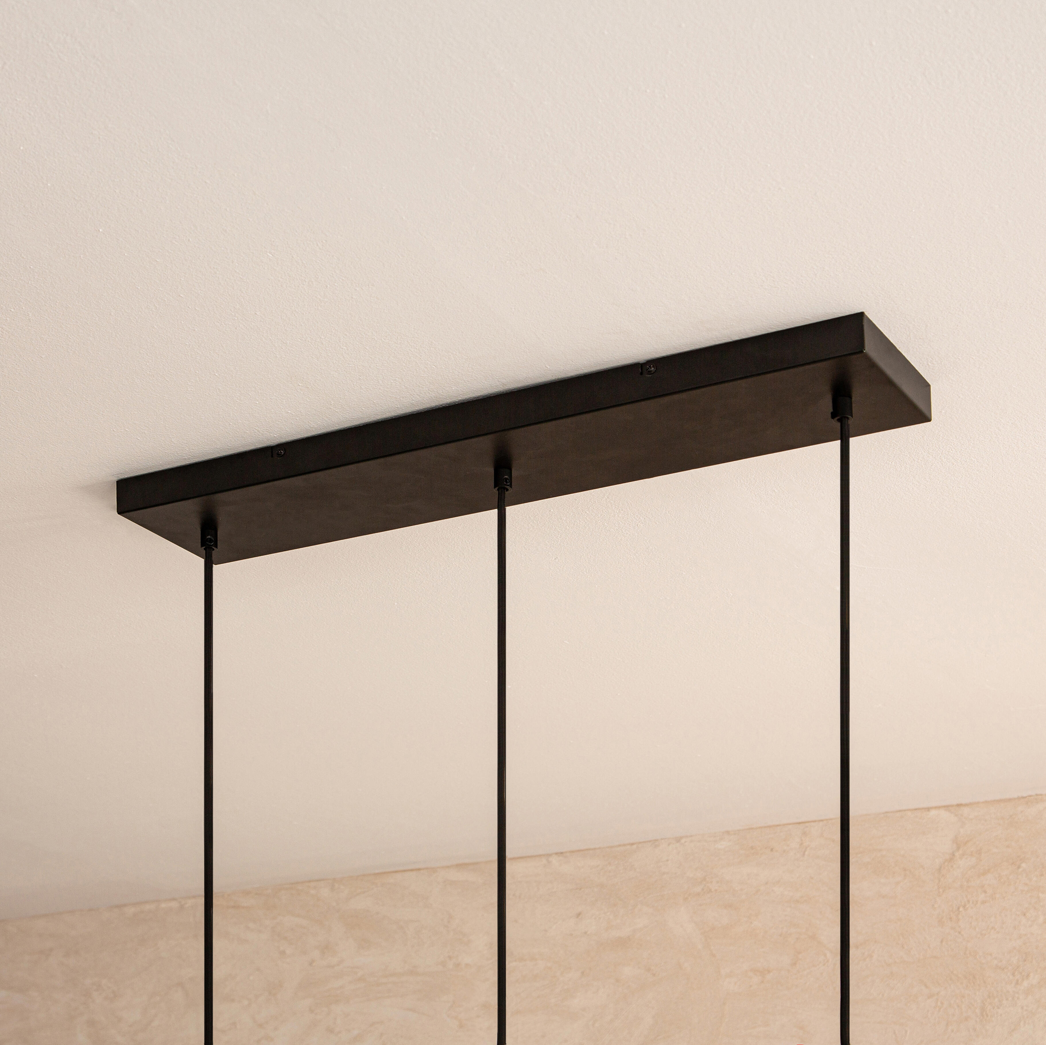 Candeeiro de teto suspenso INSPIRE PECAN E27 3 LÂMPADAS METAL MATE PRETO/BAMBU - 29