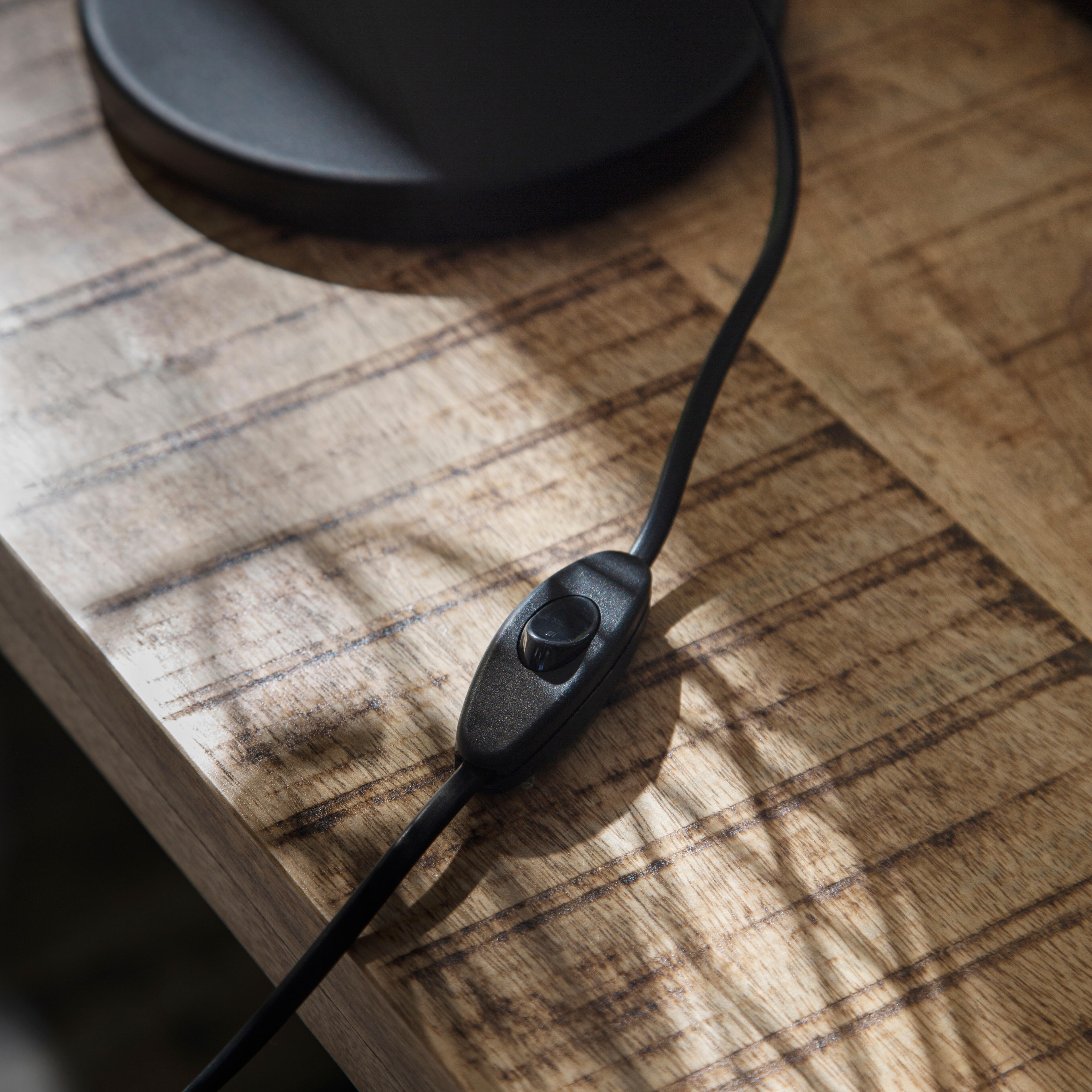 Candeeiro de mesa TABODI E27 METAL MATE PRETO/MADEIRA NATURAL - 45