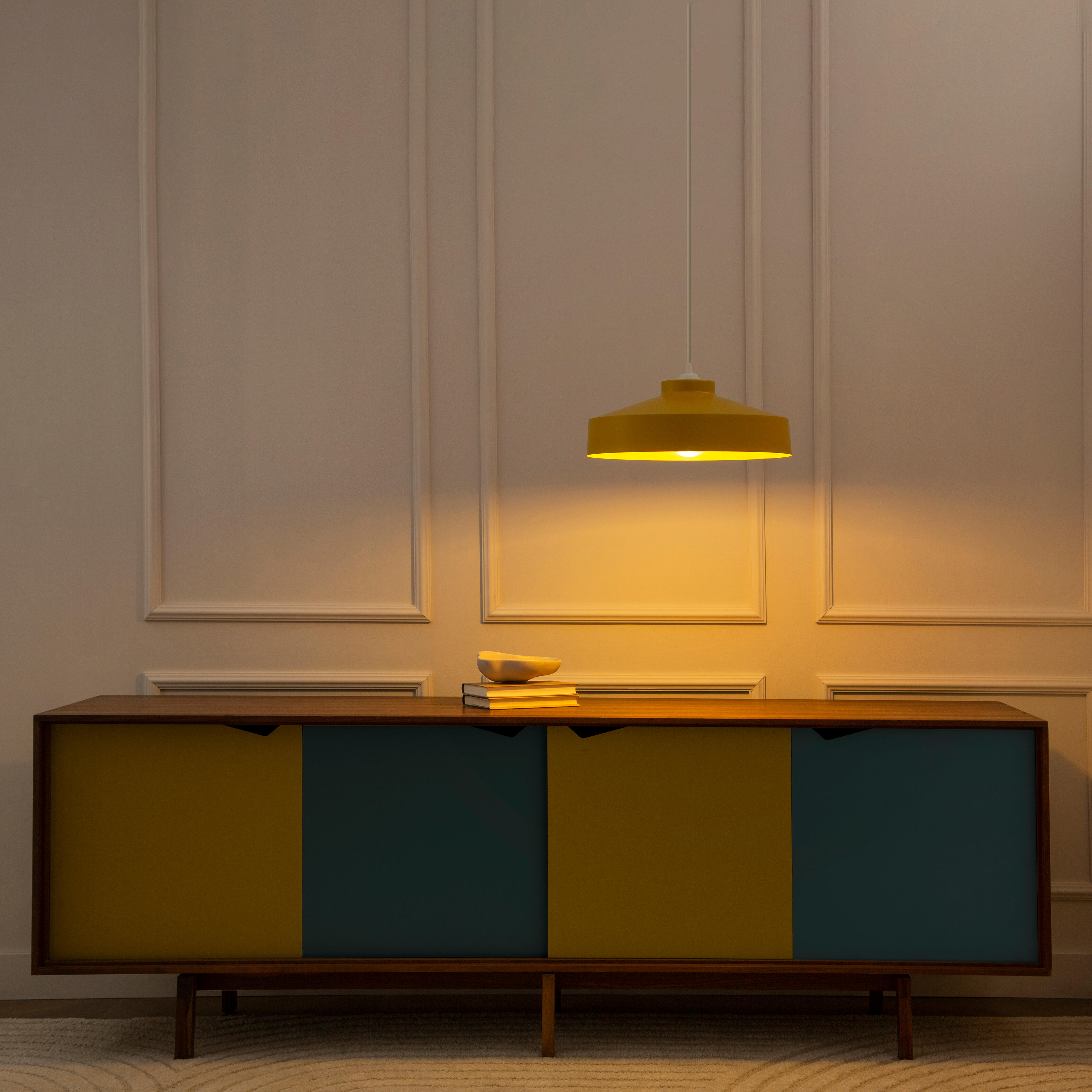 Lámpara de techo colgante de acero dorada 1 luz e27 archi 41 cm y altura regulable