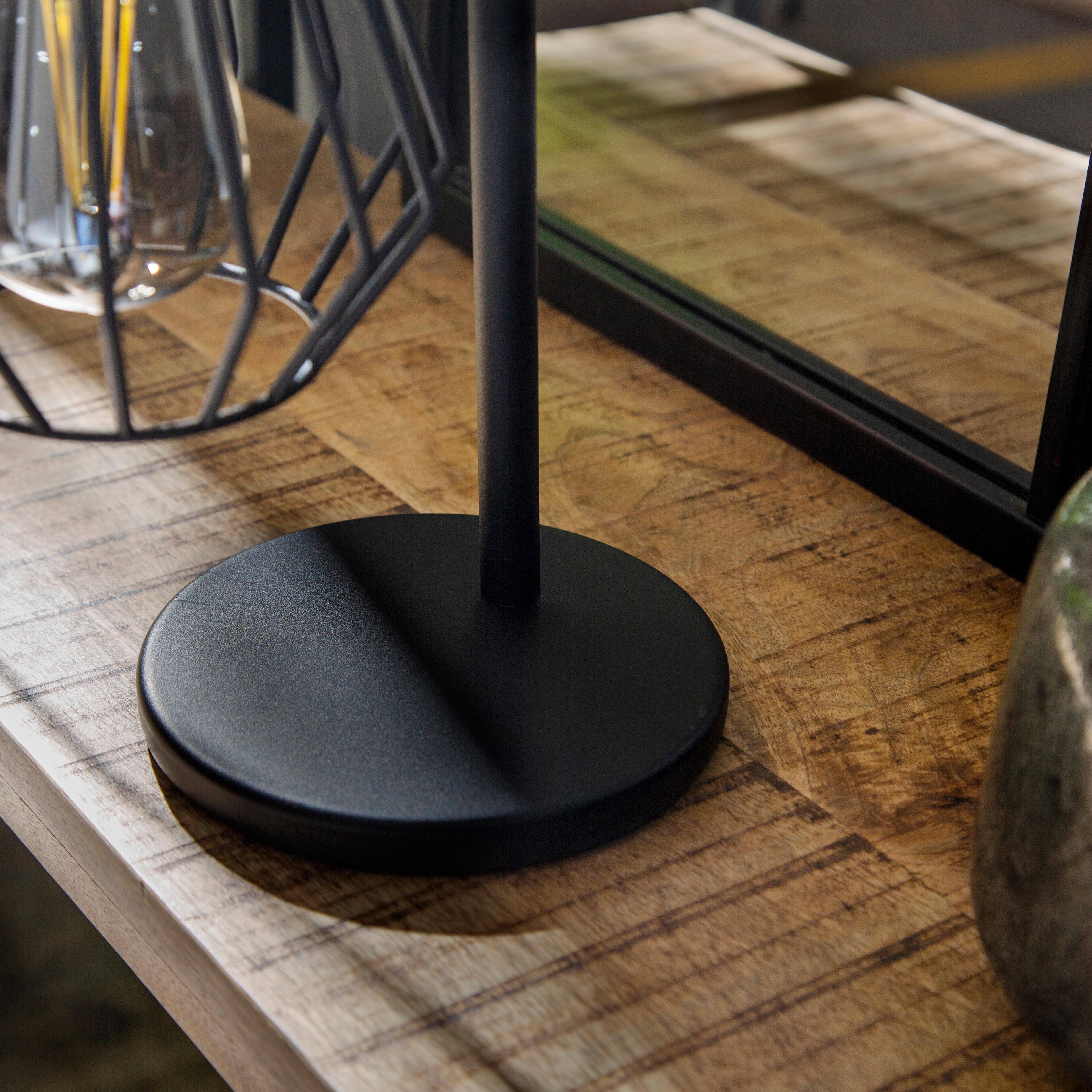 Candeeiro de mesa TABODI E27 METAL MATE PRETO/MADEIRA NATURAL - 6