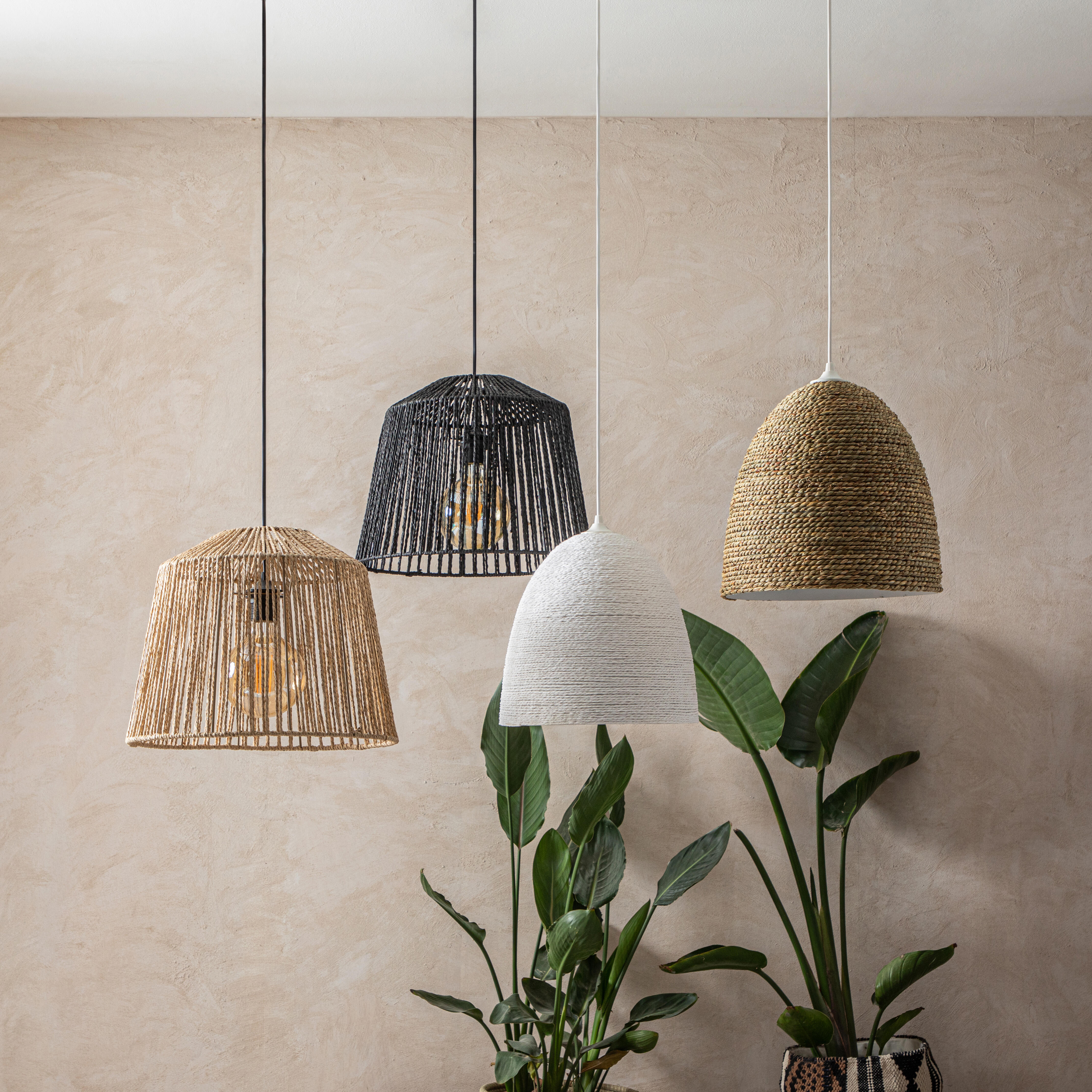 Lámpara de techo colgante de papel beige 1 luz E27 Quintana 40 cm y altura regulable - 10