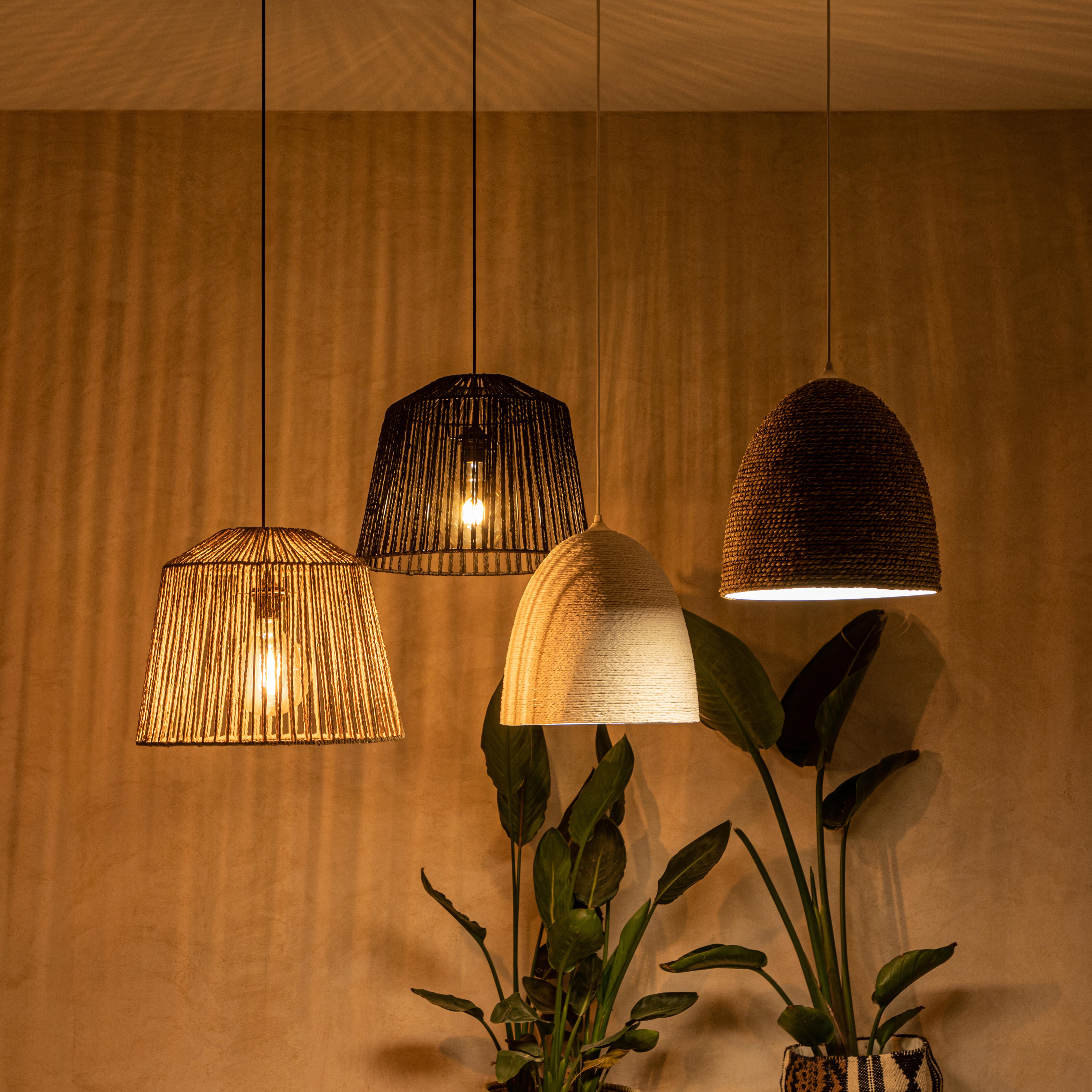 Lámpara de techo colgante de papel beige 1 luz E27 Quintana 40 cm y altura regulable - 9