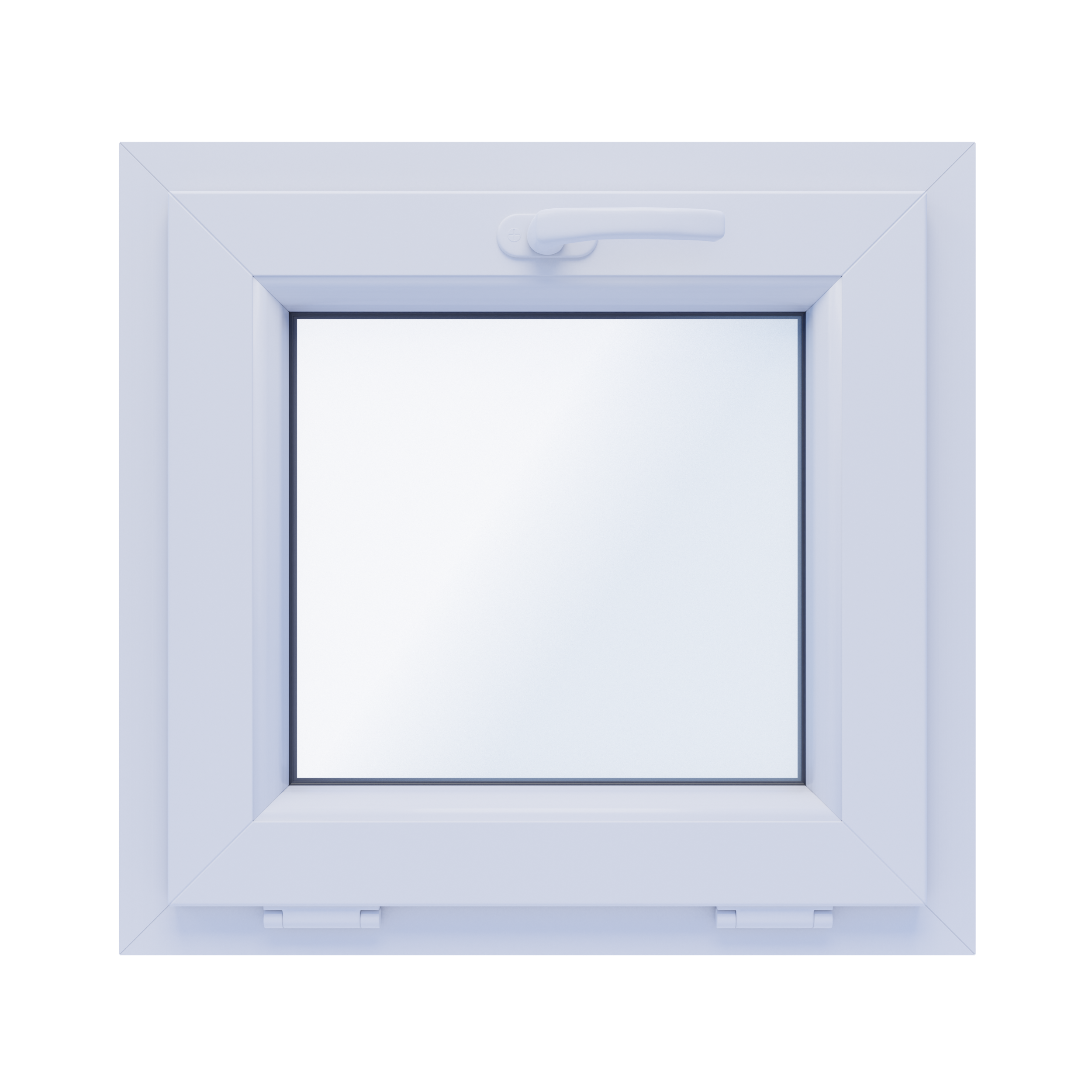 Okno PCV 2-szybowe fasadowe O1 białe 565x535 mm uchylne do wewnątrz Witraż