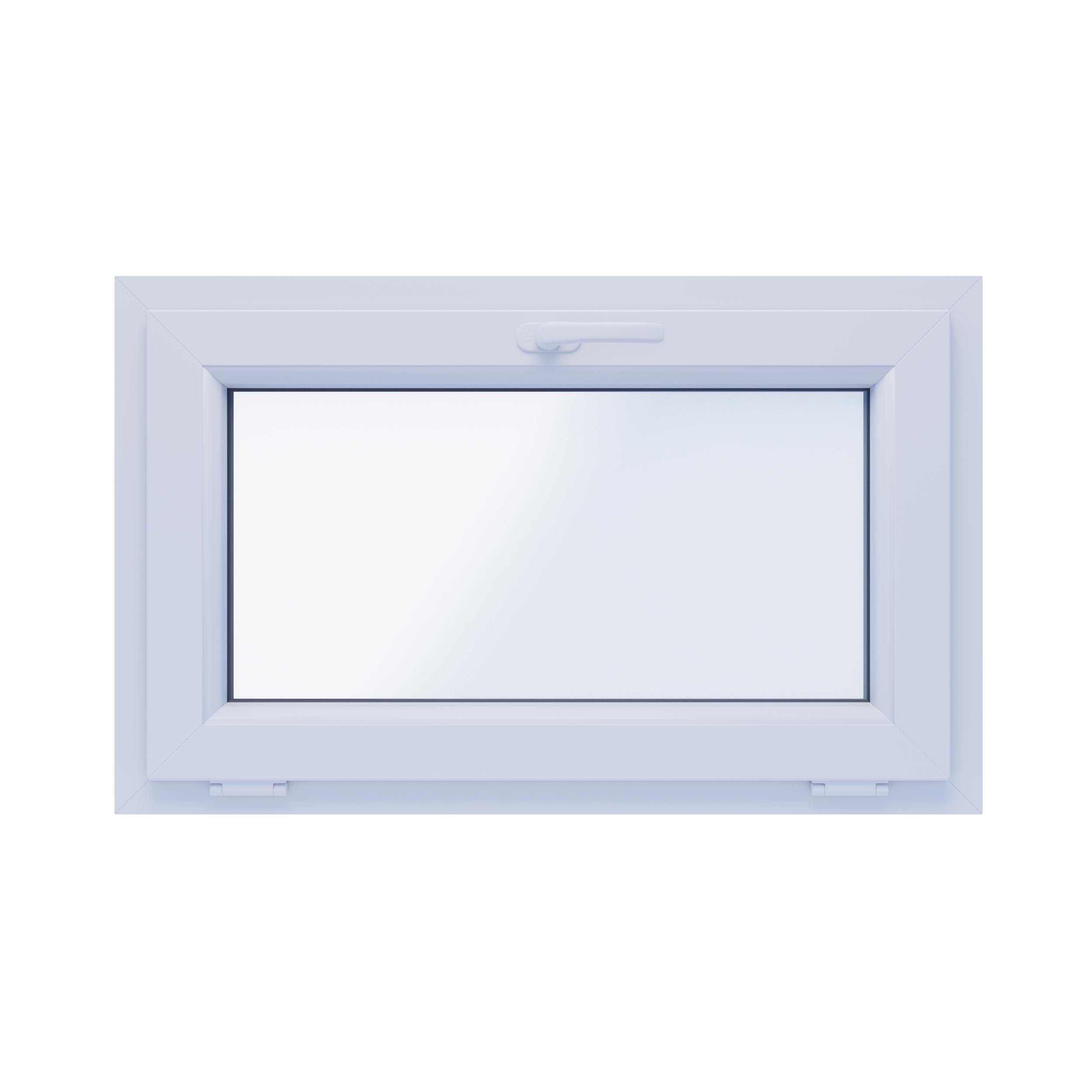 Okno PCV 2-szybowe fasadowe O2 białe 865x535 mm uchylne do wewnątrz Witraż