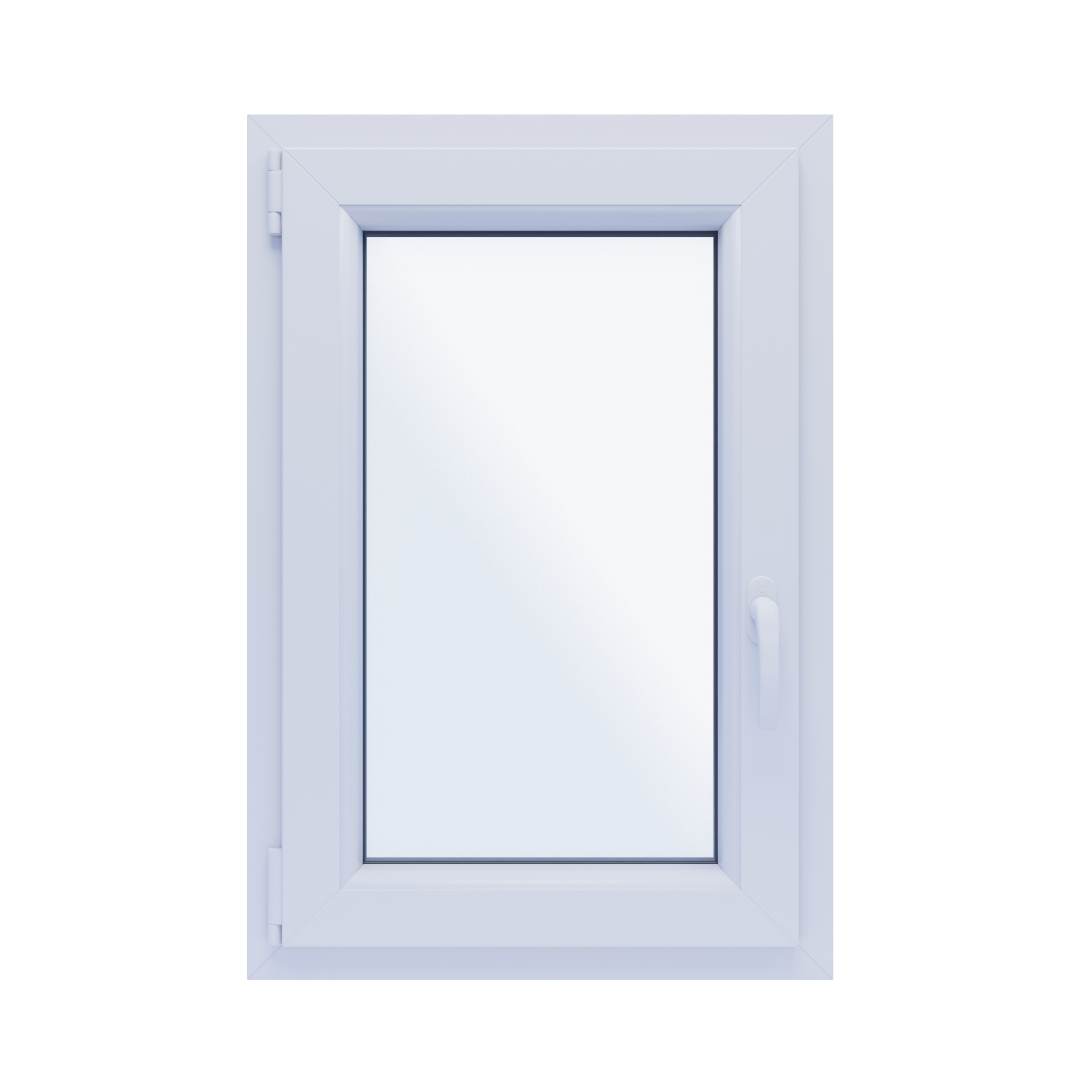 Okno PCV 2-szybowe fasadowe O4 białe 565x835 mm otwierane do wewnątrz lewe Witraż