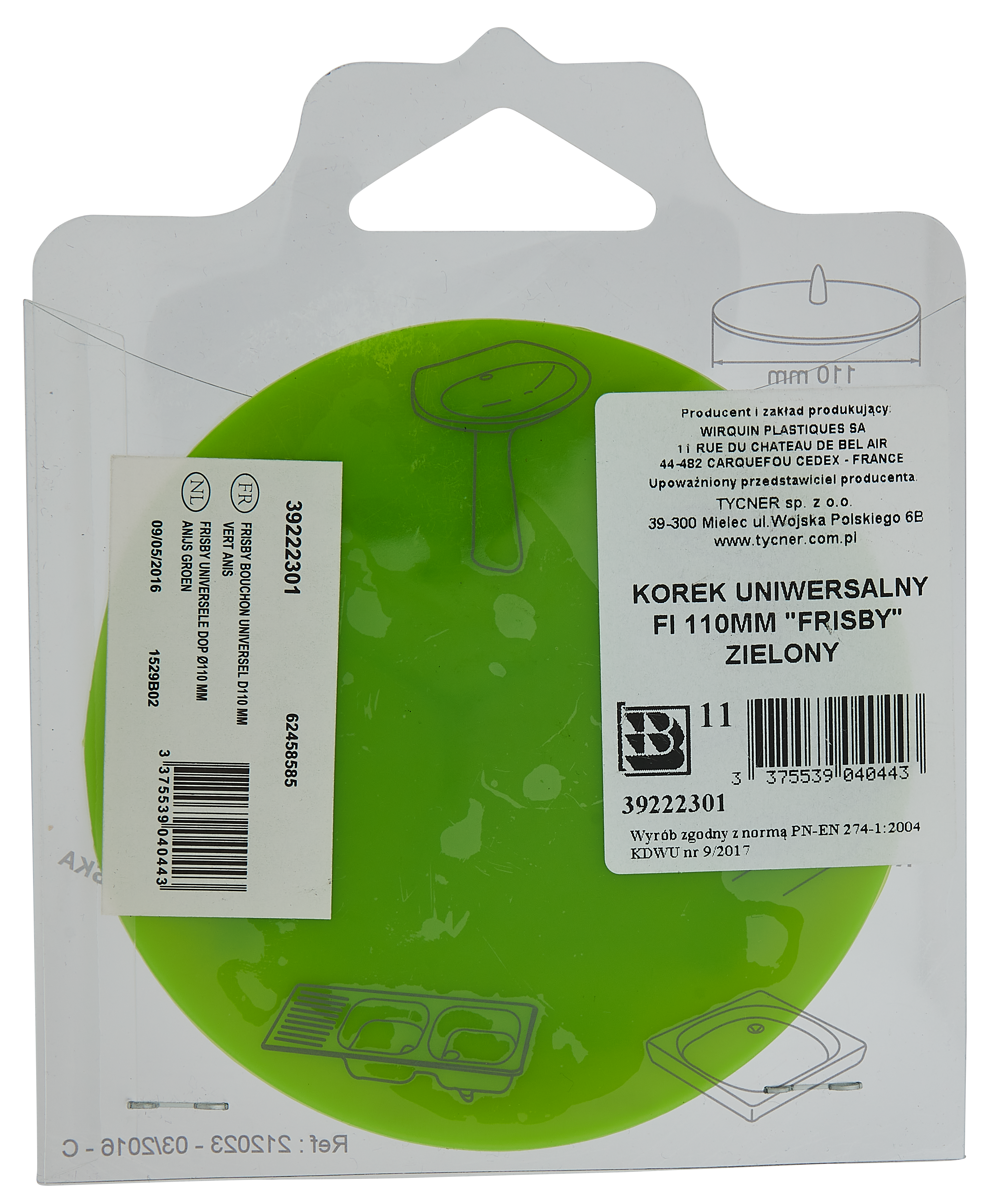 Korek uniwersalny FRISBY 105 mm WIRQUIN - 3