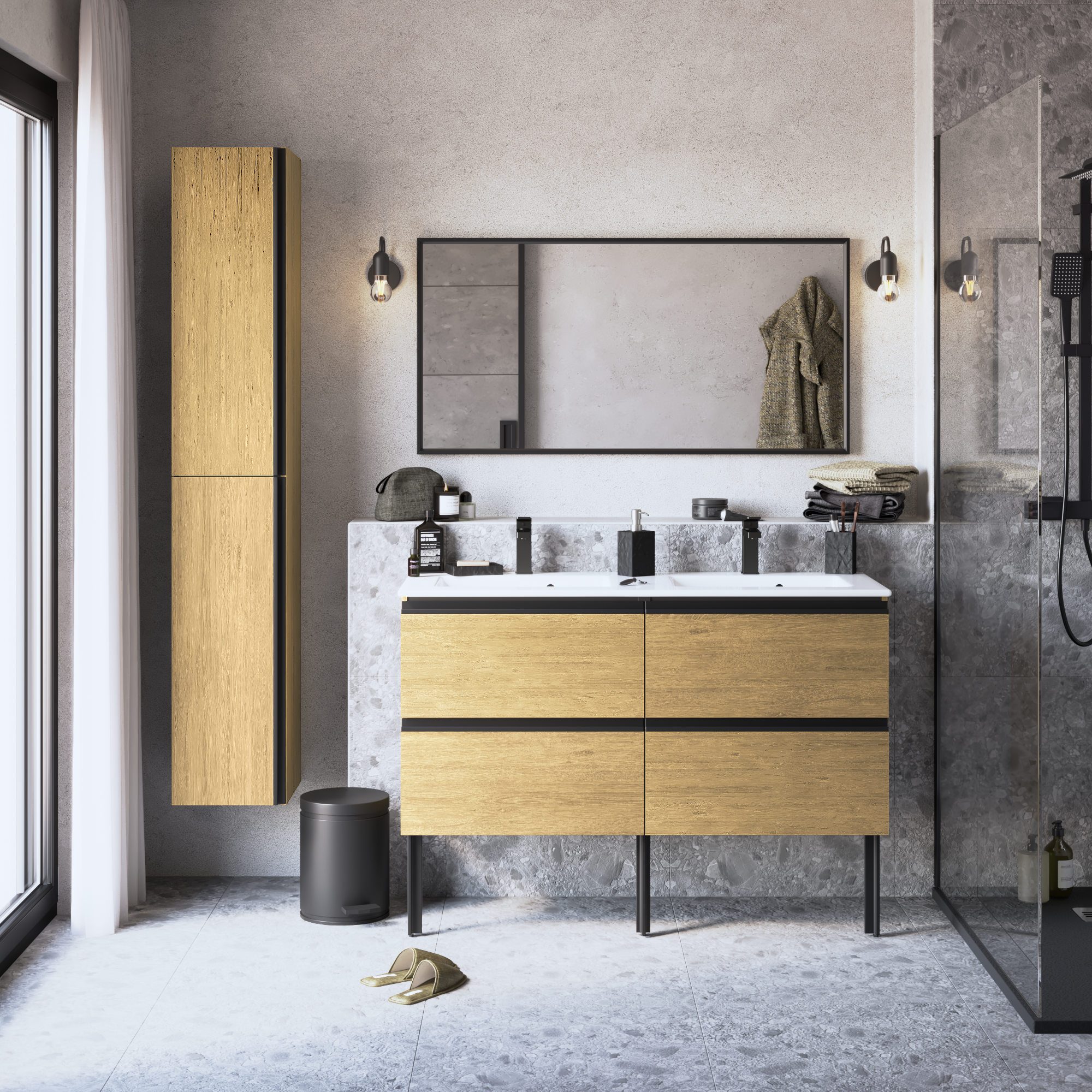 Pés reguláveis de alumínio 18,6 cm preto Inspire Studio - 11