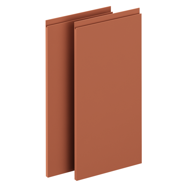 Lot de 2 portes de cuisine Tokyo terracotta mat H.76.5 x l.37 cm