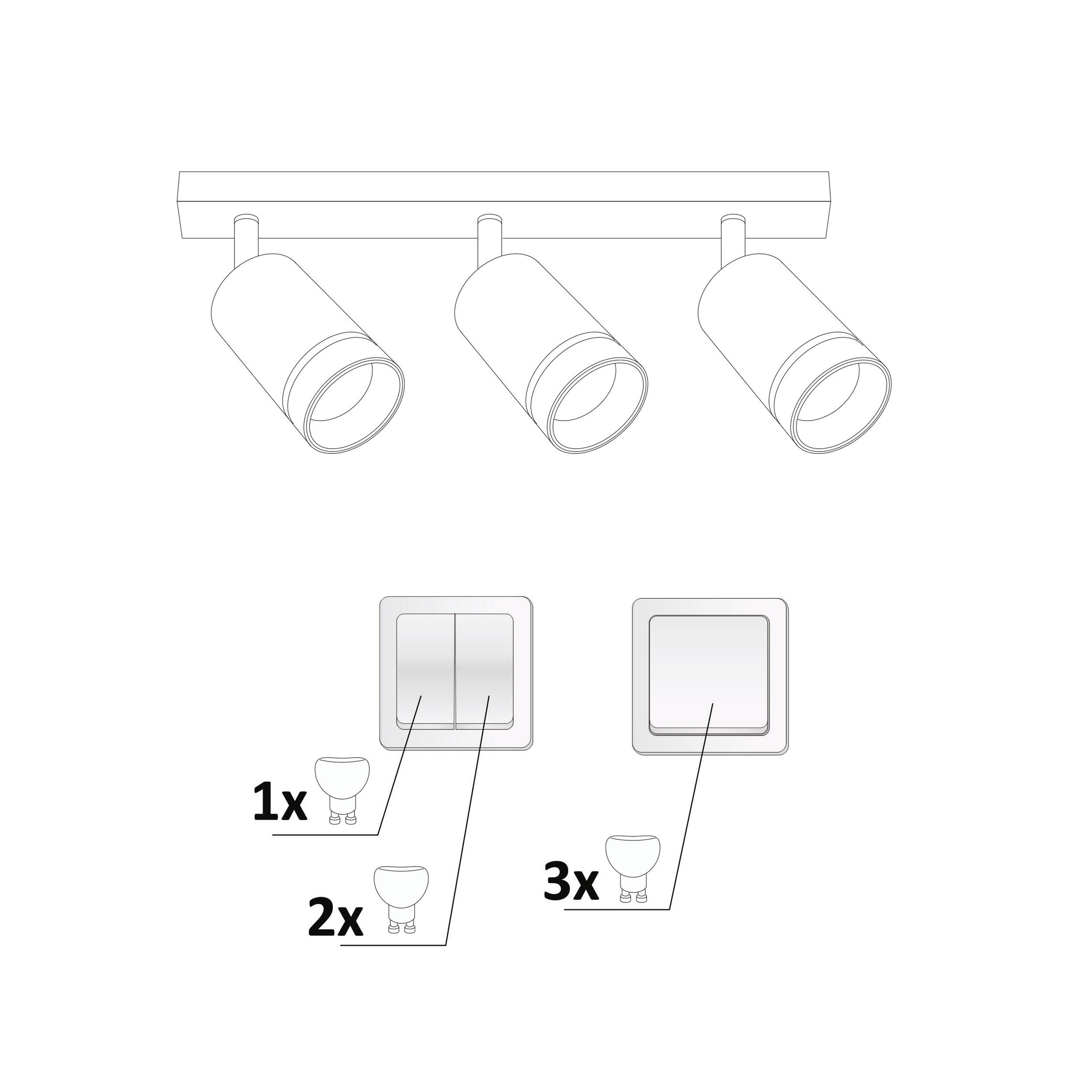 Listwa reflektorowa Paris biała 3 x GU10 Goldlux - 5
